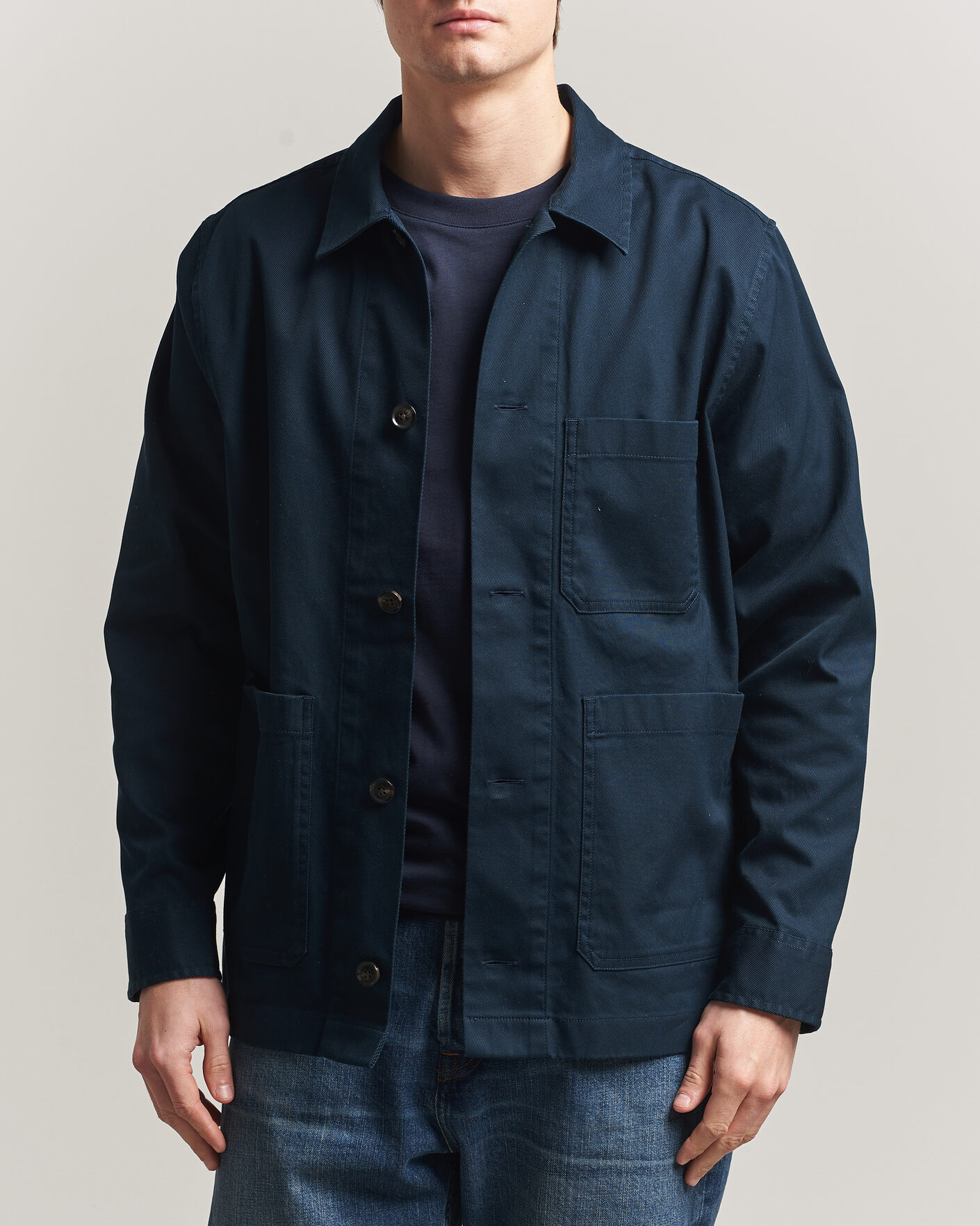 Herr | Skjortor | J.Lindeberg | Easton Cotton Overshirt JL Navy
