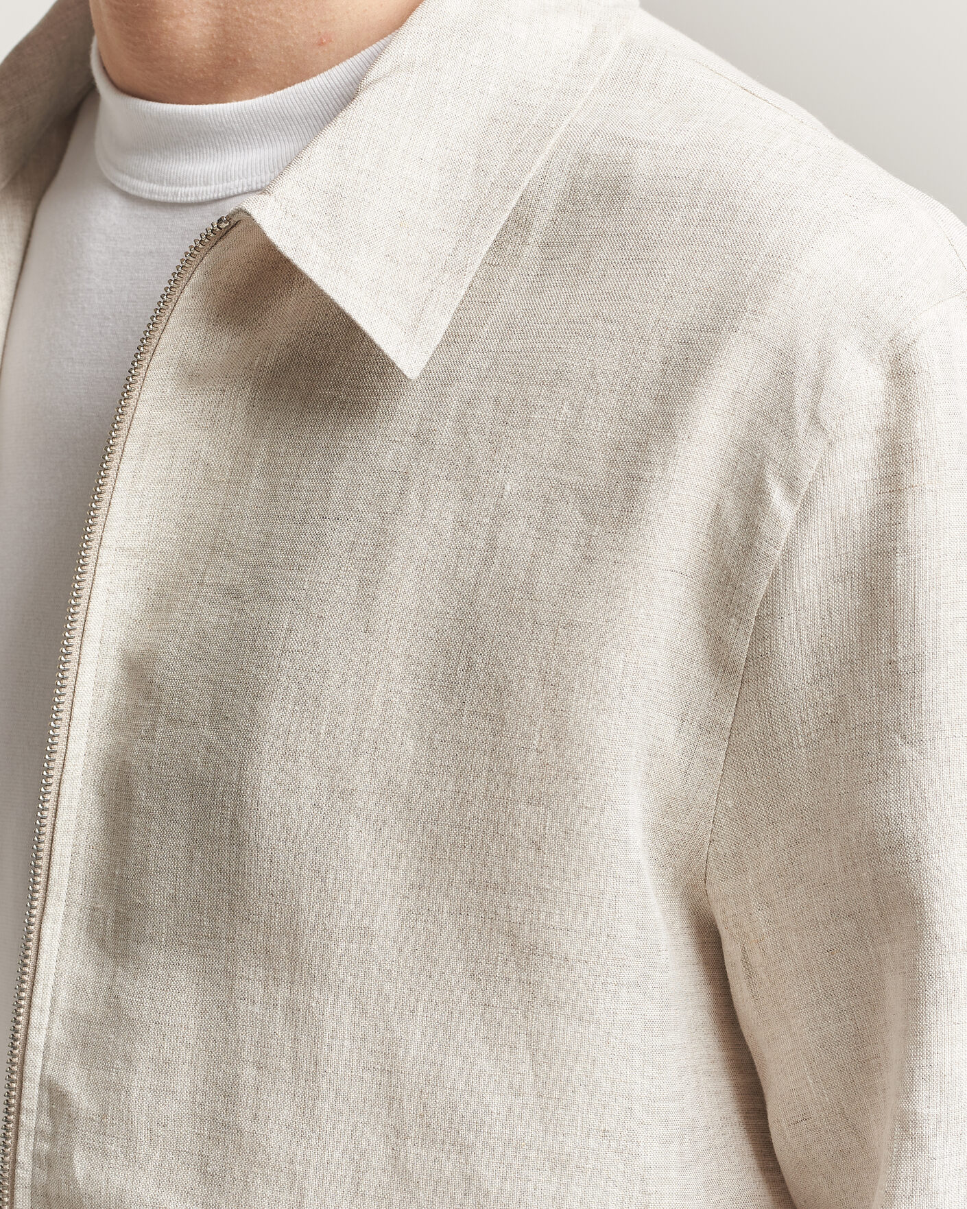 Herr | Skjortor | J.Lindeberg | Julius Drape Linen Overshirt Moonbeam