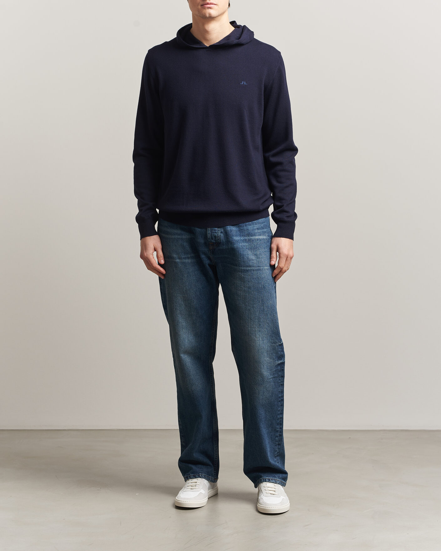 Herr | Tröjor | J.Lindeberg | Karl Merino Hoodie JL Navy
