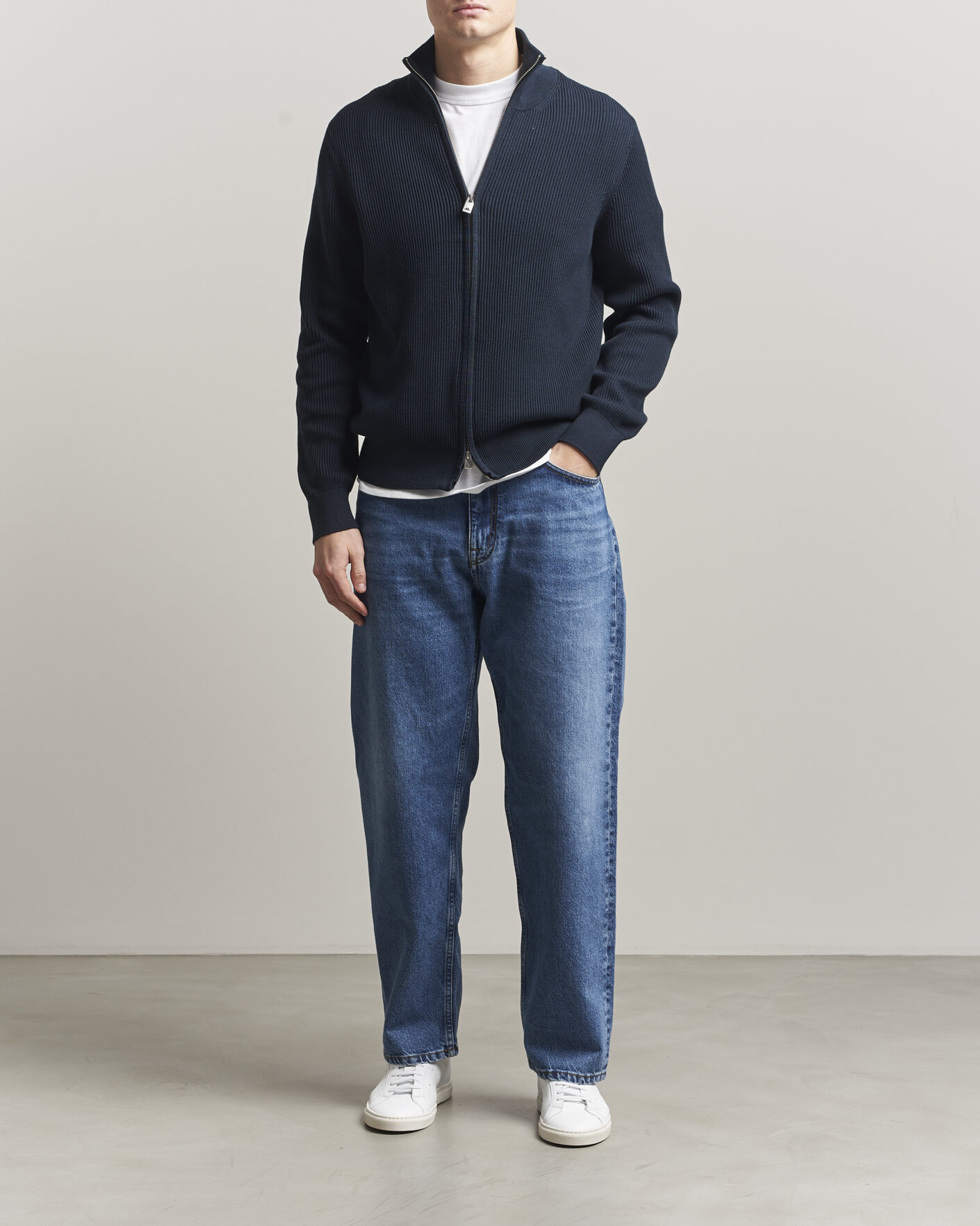 Herr | Tröjor | J.Lindeberg | Alexis Full Zip Cardigan JL Navy