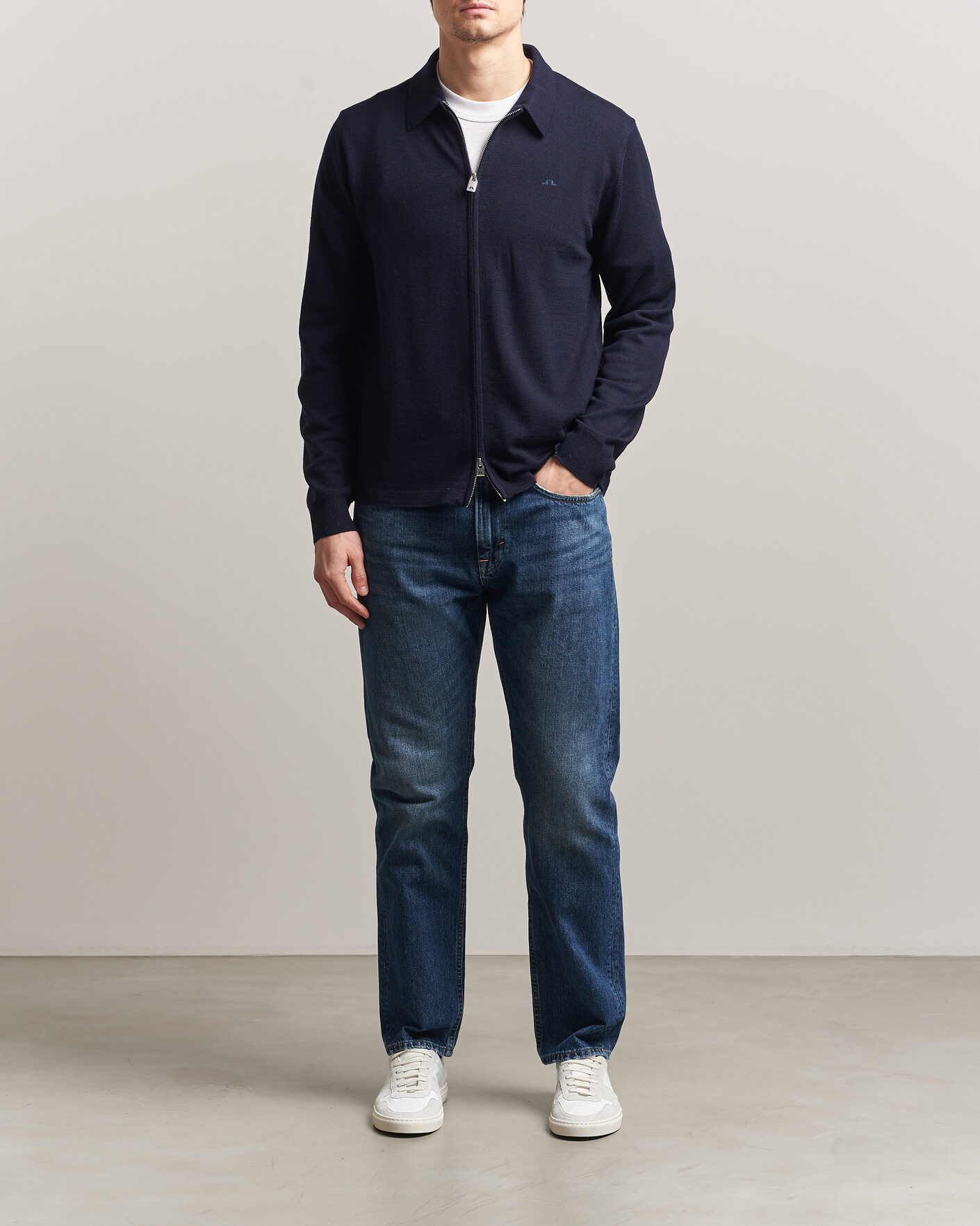 Herr | Tröjor | J.Lindeberg | Kaleb Merino Cardigan JL Navy