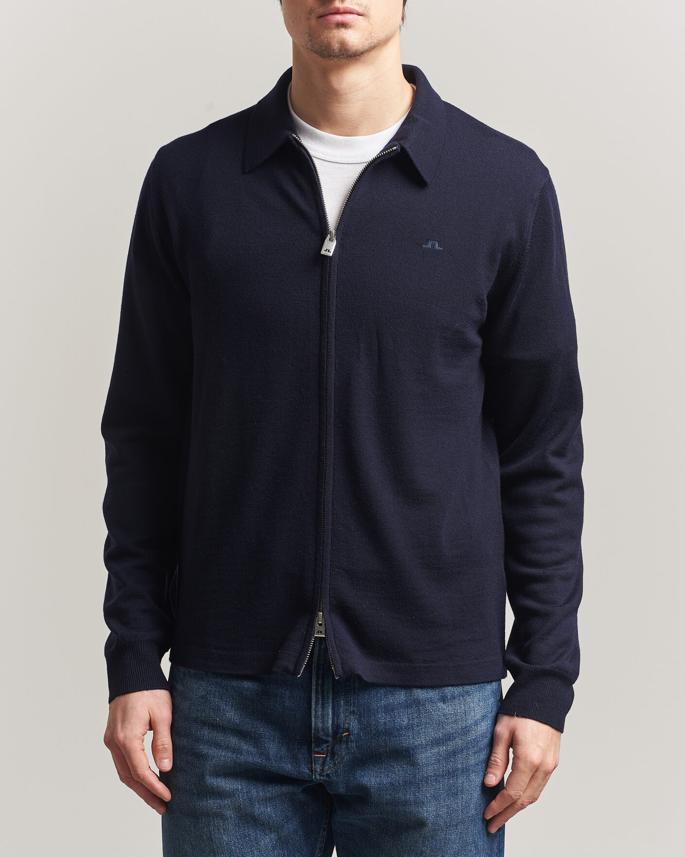 Herr | Tröjor | J.Lindeberg | Kaleb Merino Cardigan JL Navy