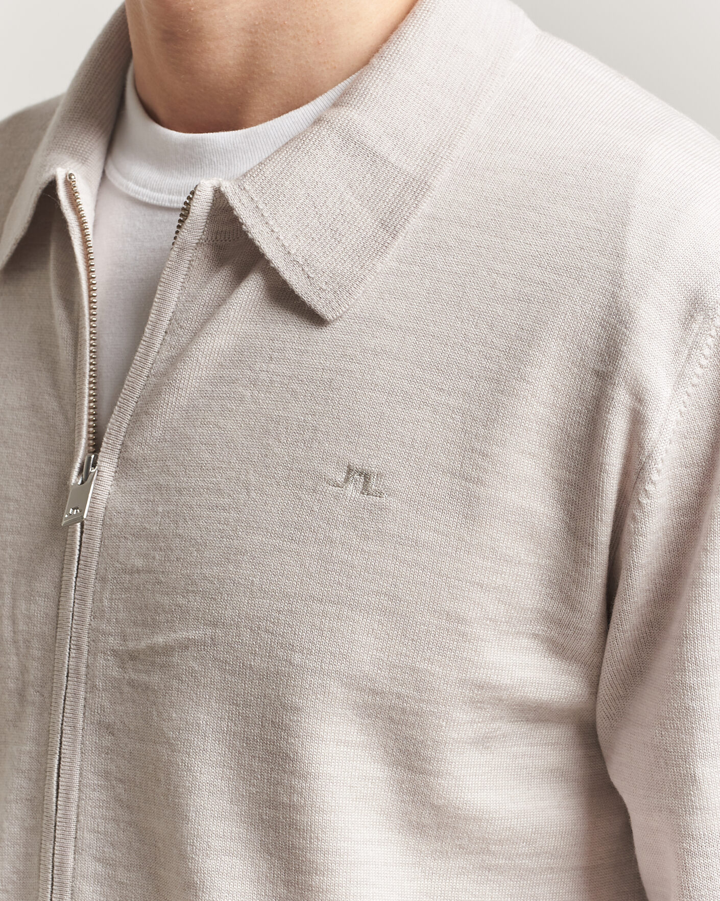 Herr | Tröjor | J.Lindeberg | Kaleb Merino Cardigan Moonbeam Melange