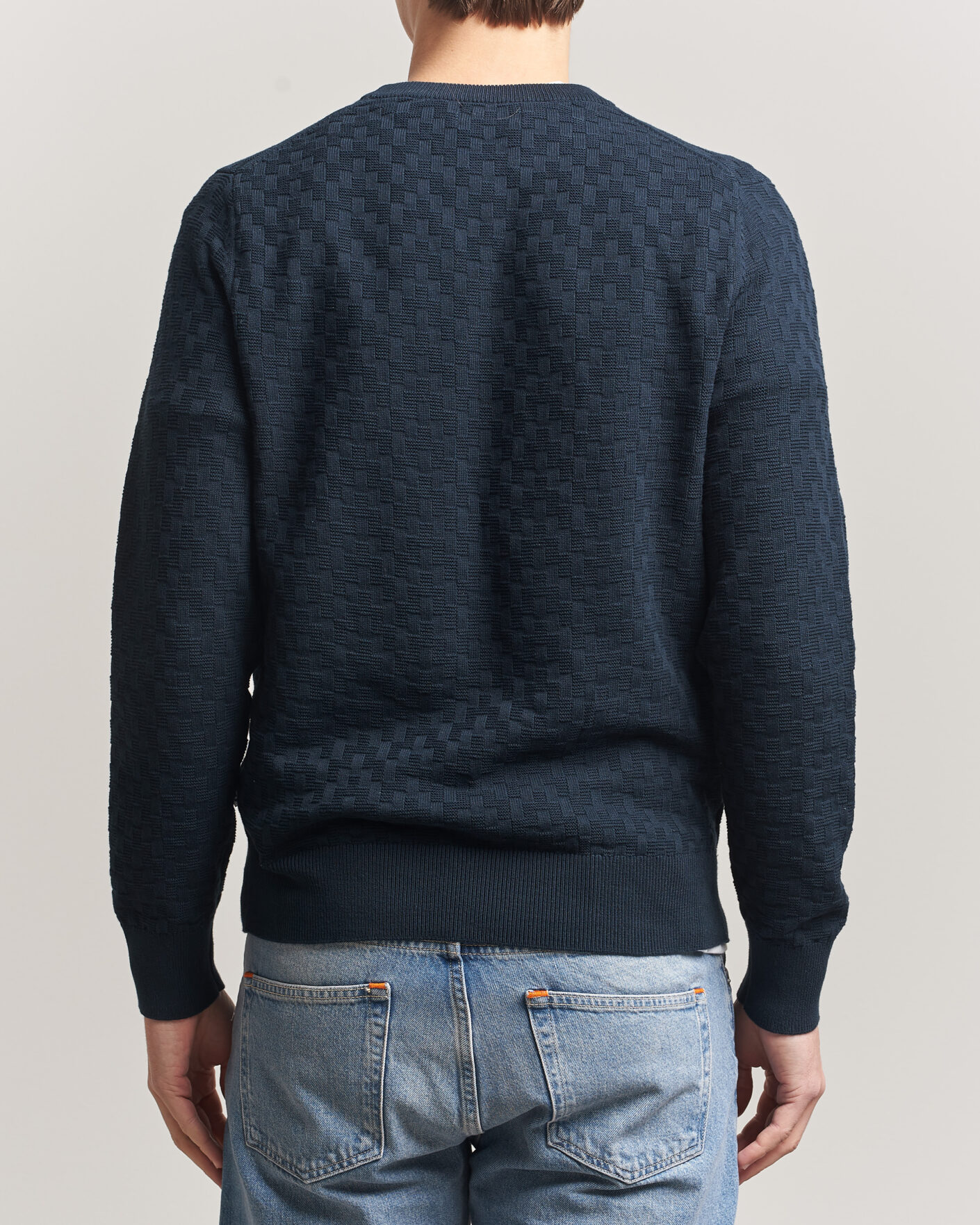 Herr | Tröjor | J.Lindeberg | Arthur Knit Cotton Sweater JL Navy