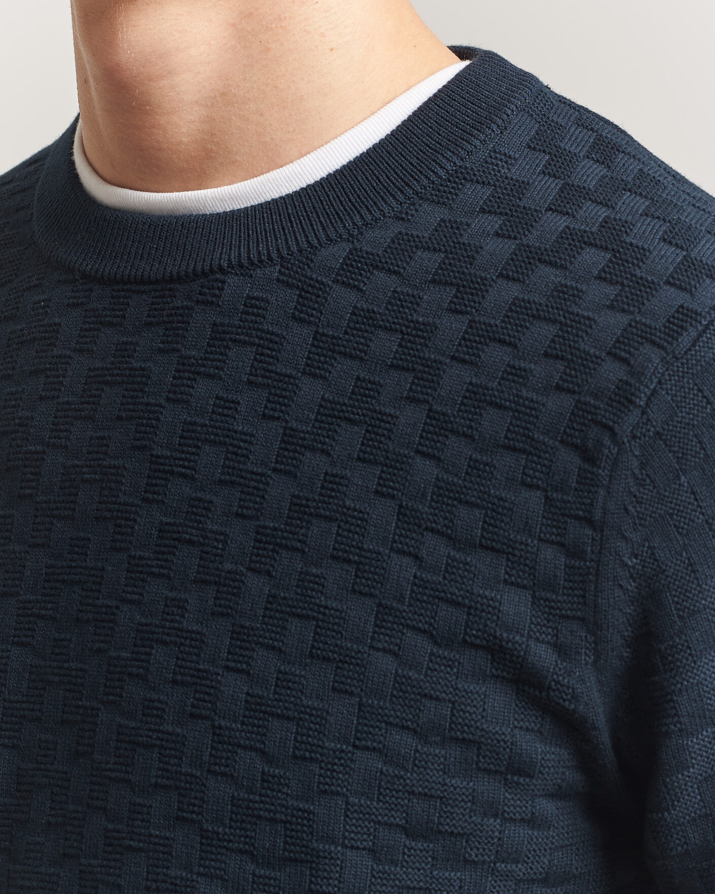 Herr | Tröjor | J.Lindeberg | Arthur Knit Cotton Sweater JL Navy