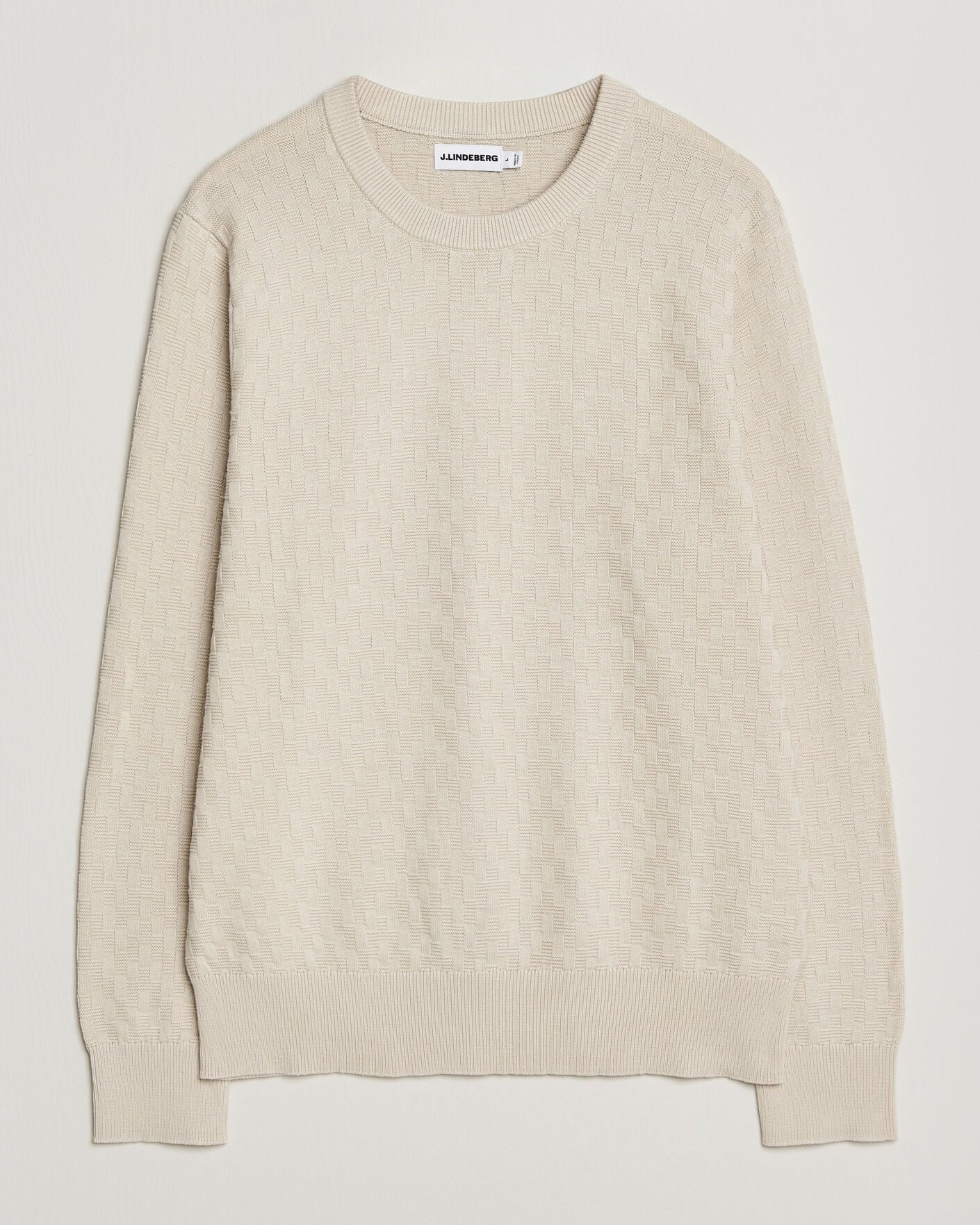 Herr | Tröjor | J.Lindeberg | Arthur Knit Cotton Sweater Moonbeam