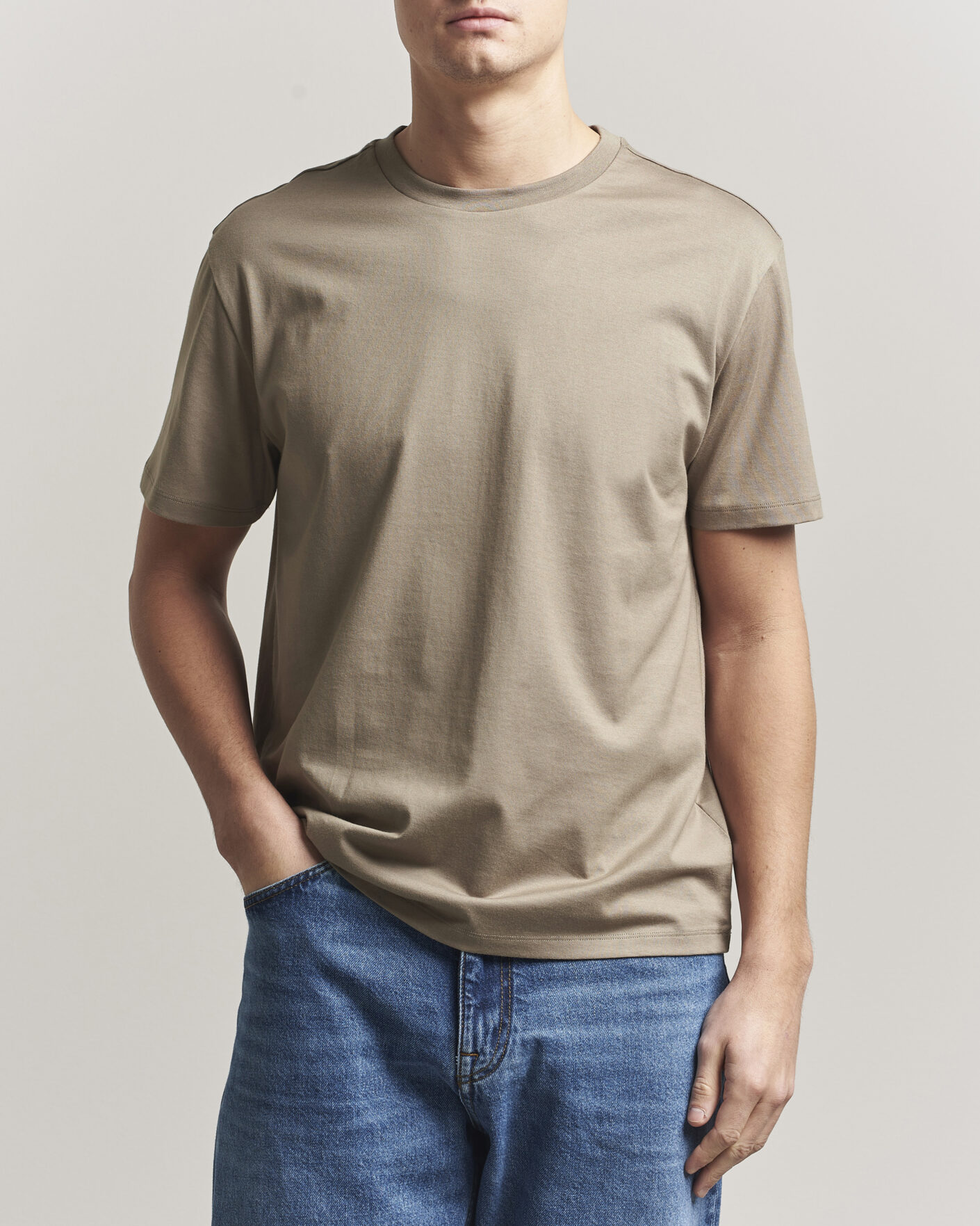 Herr | T-Shirts | J.Lindeberg | Sid Basic T-Shirt Brindle