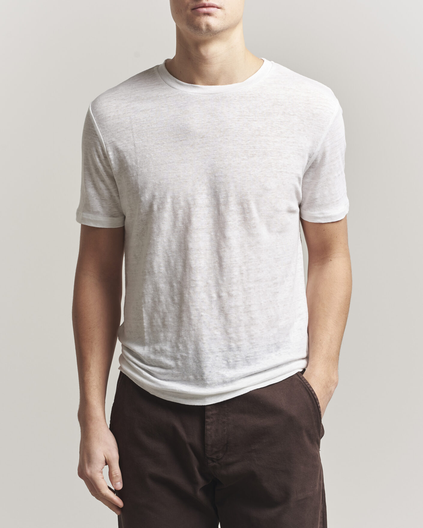 Herr | T-Shirts | J.Lindeberg | Coma Linen T-Shirt White