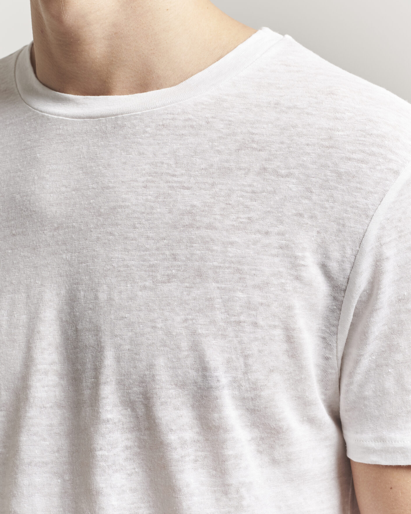Herr | T-Shirts | J.Lindeberg | Coma Linen T-Shirt White