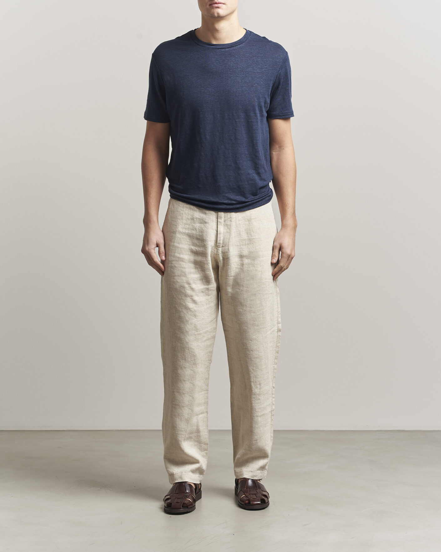 Herr | T-Shirts | J.Lindeberg | Coma Linen T-Shirt JL Navy