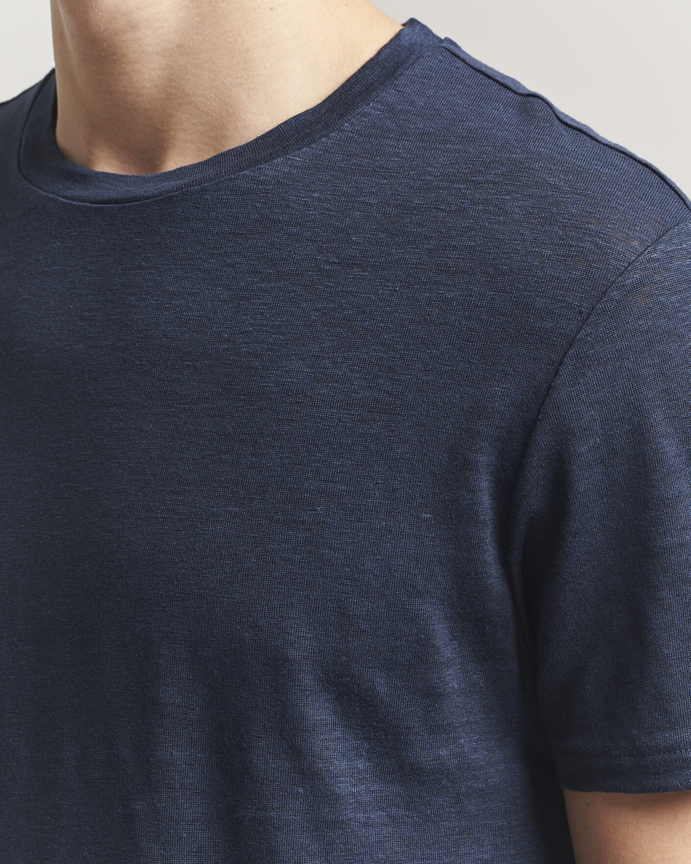 Herr | T-Shirts | J.Lindeberg | Coma Linen T-Shirt JL Navy
