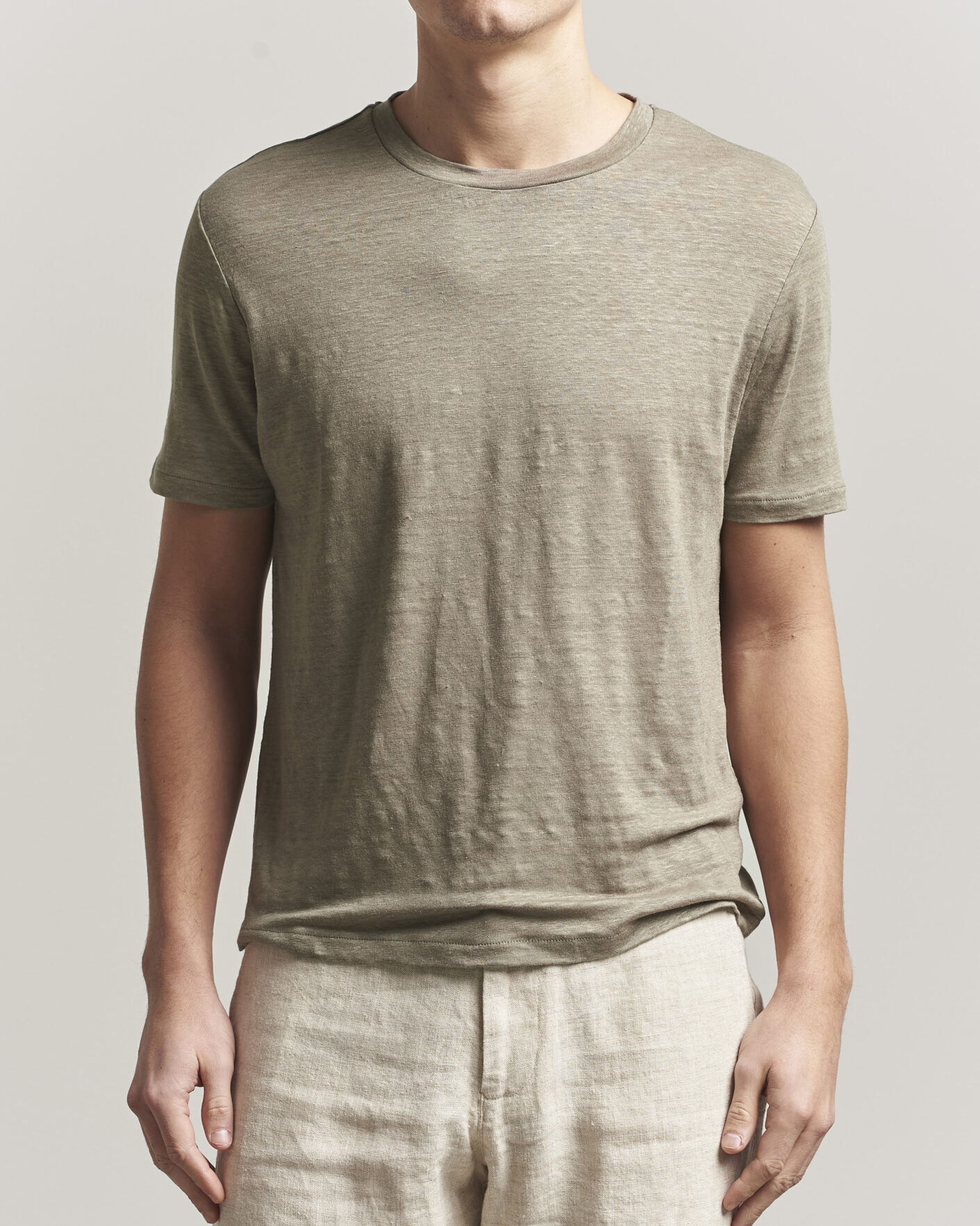 Herr | T-Shirts | J.Lindeberg | Coma Linen T-Shirt Brindle
