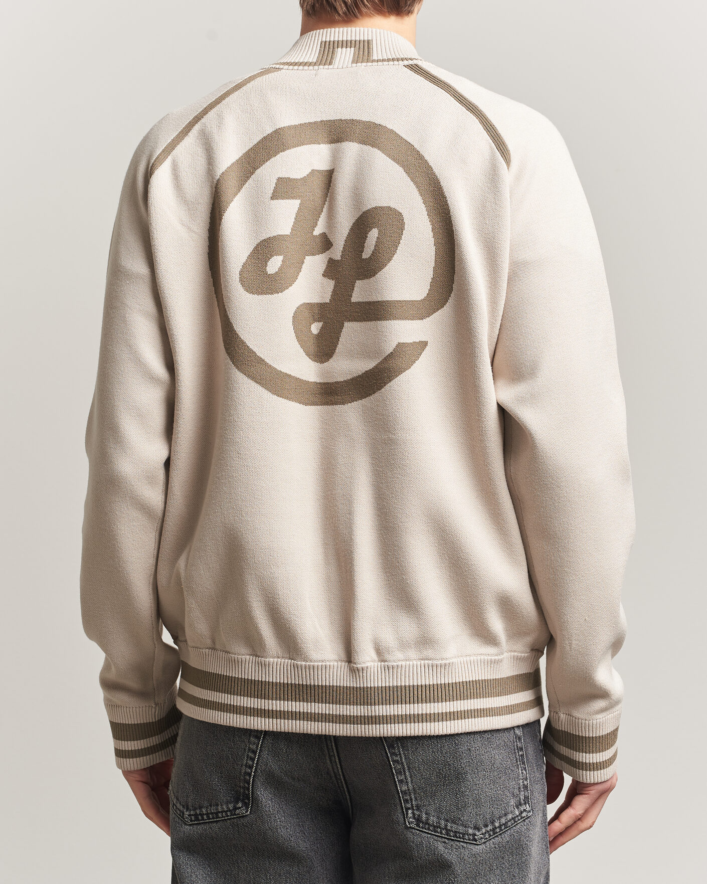 Herr | Jackor | J.Lindeberg | Stanley Jacquard Knit Bomber Moonbeam