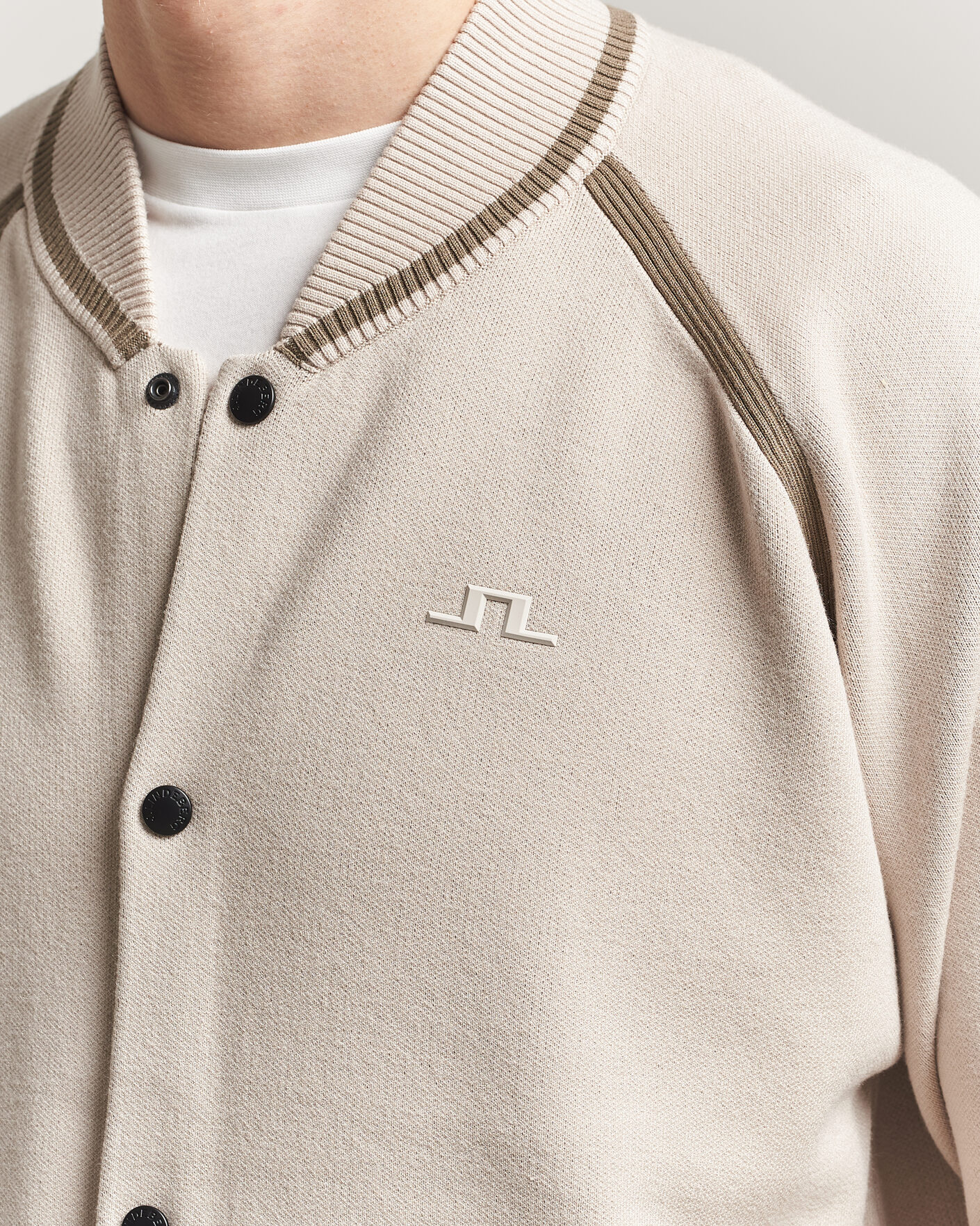 Herr | Jackor | J.Lindeberg | Stanley Jacquard Knit Bomber Moonbeam