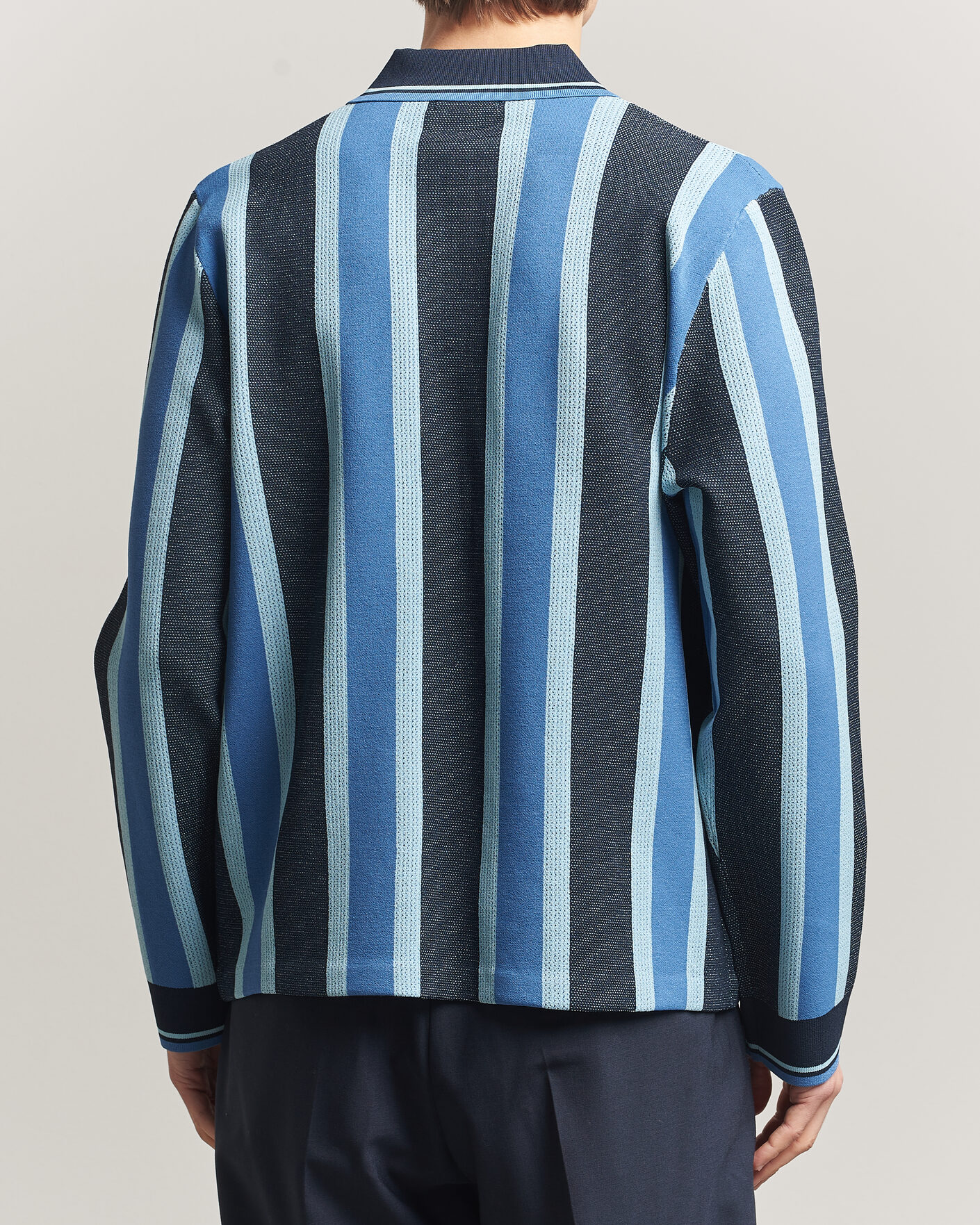 Herr | Pikéer | J.Lindeberg | Silas Stripe Polo Knit JL Navy