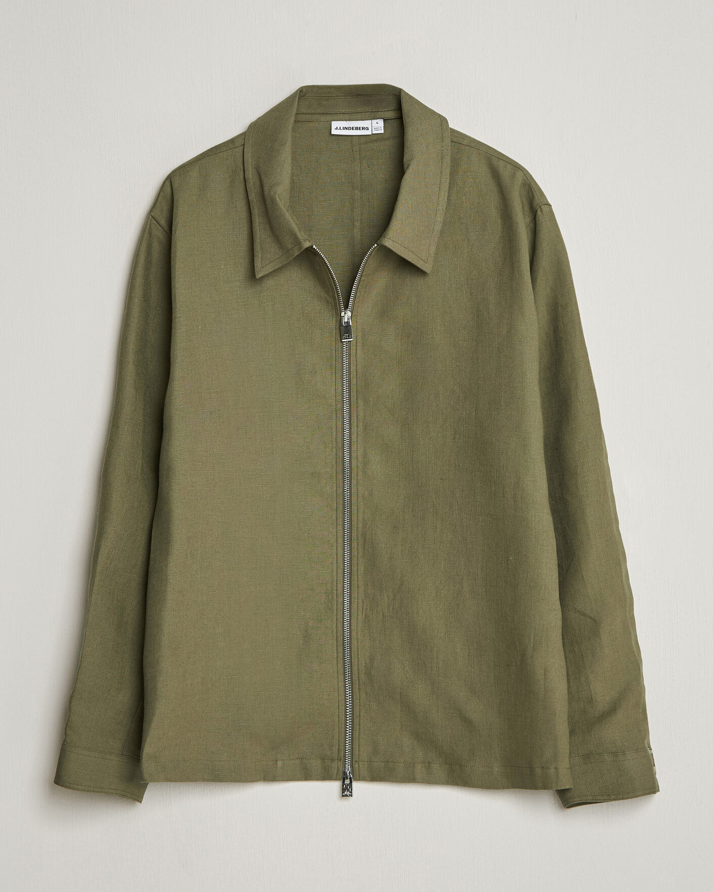 Herr | Skjortor | J.Lindeberg | Julius Drape Linen Overshirt Kalamata