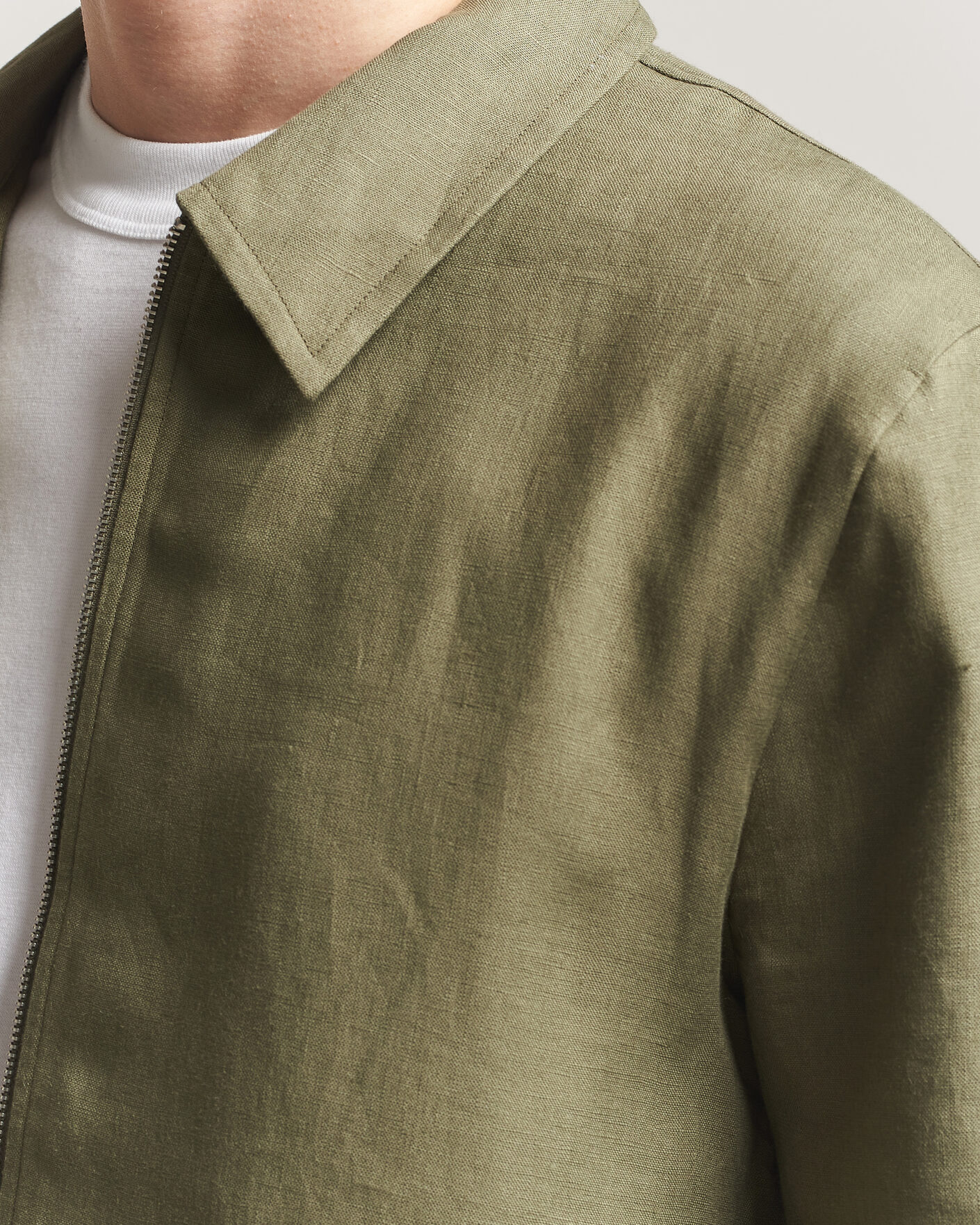 Herr | Skjortor | J.Lindeberg | Julius Drape Linen Overshirt Kalamata