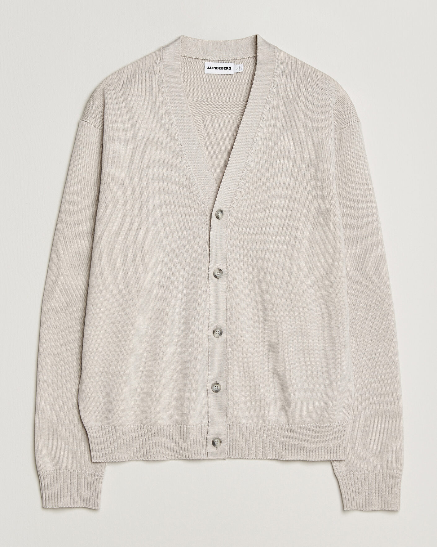 Herr | Tröjor | J.Lindeberg | Jared Merino Cardigan Moonbeam Melange