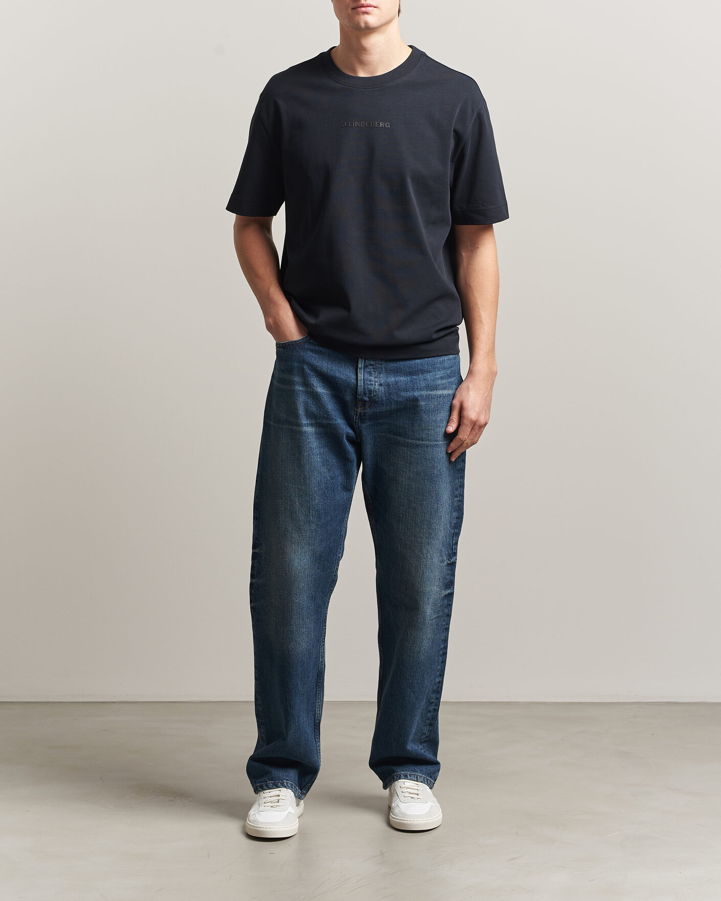 Herr | T-Shirts | J.Lindeberg | Hale Heavy Logo T-Shirt Black