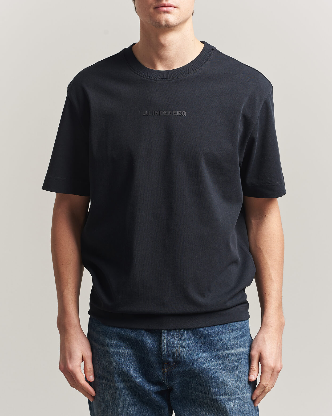 Herr | T-Shirts | J.Lindeberg | Hale Heavy Logo T-Shirt Black