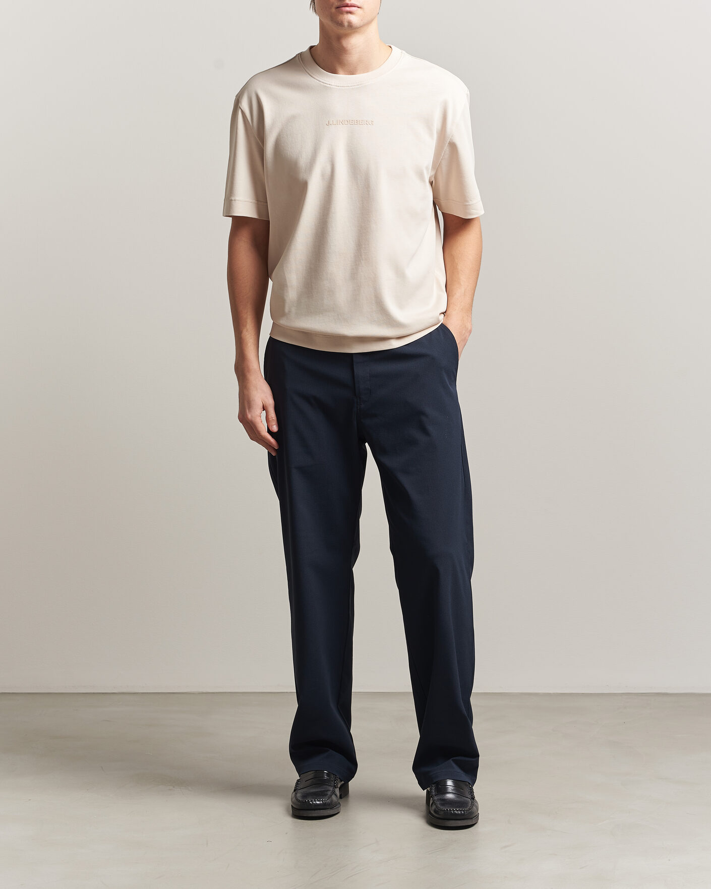 Herr | T-Shirts | J.Lindeberg | Hale Heavy Logo T-Shirt Moonbeam