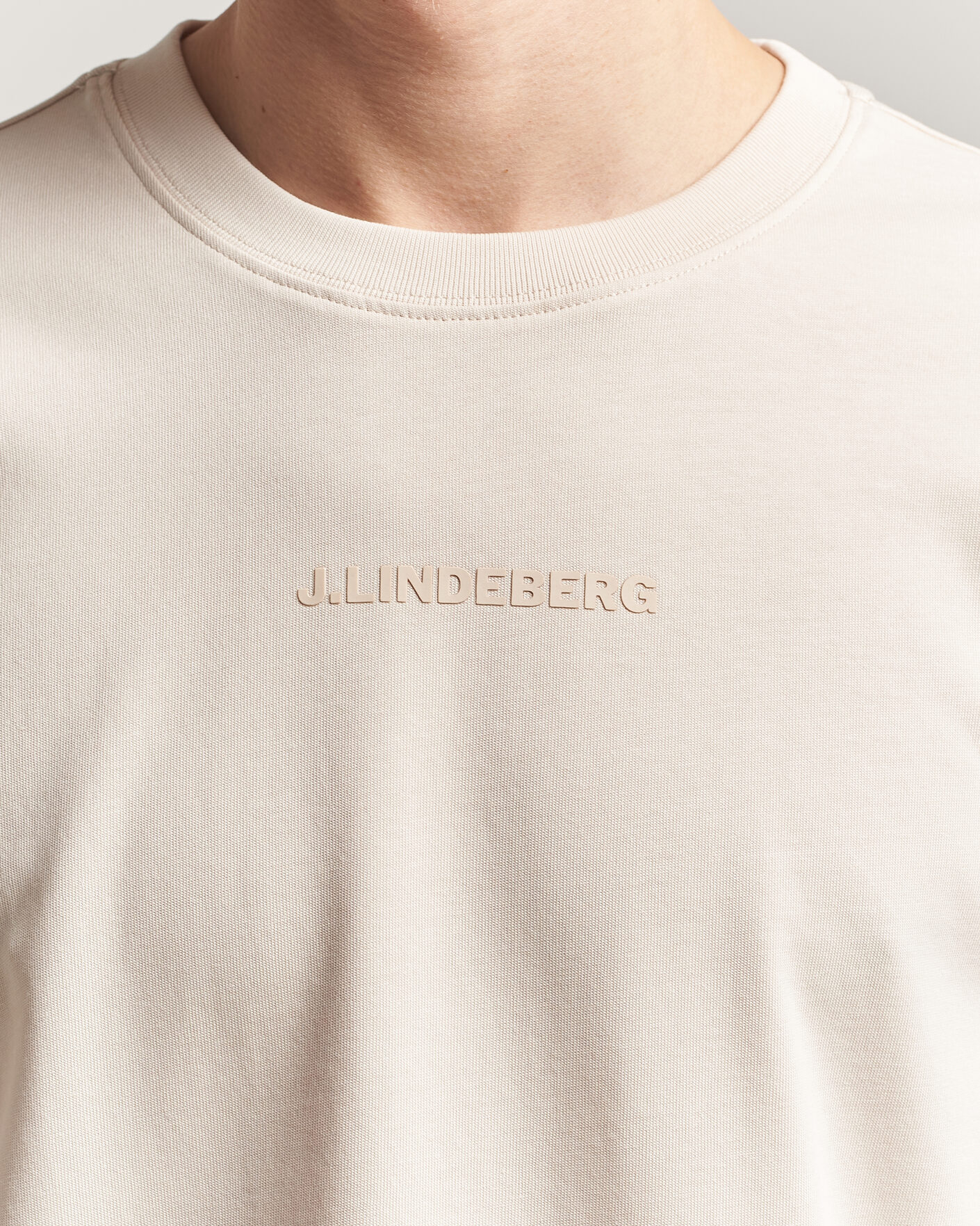 Herr | T-Shirts | J.Lindeberg | Hale Heavy Logo T-Shirt Moonbeam