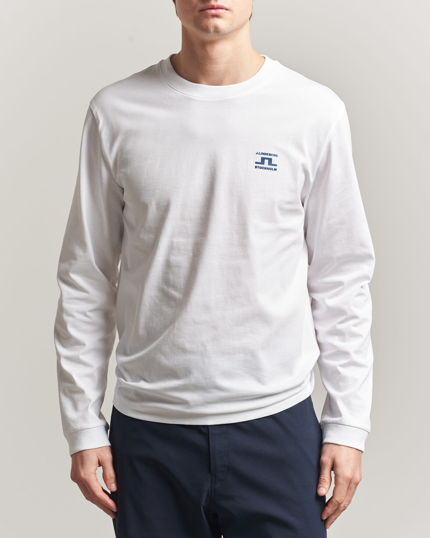 Herr | T-Shirts | J.Lindeberg | Parcie Long Sleeve T-Shirt White