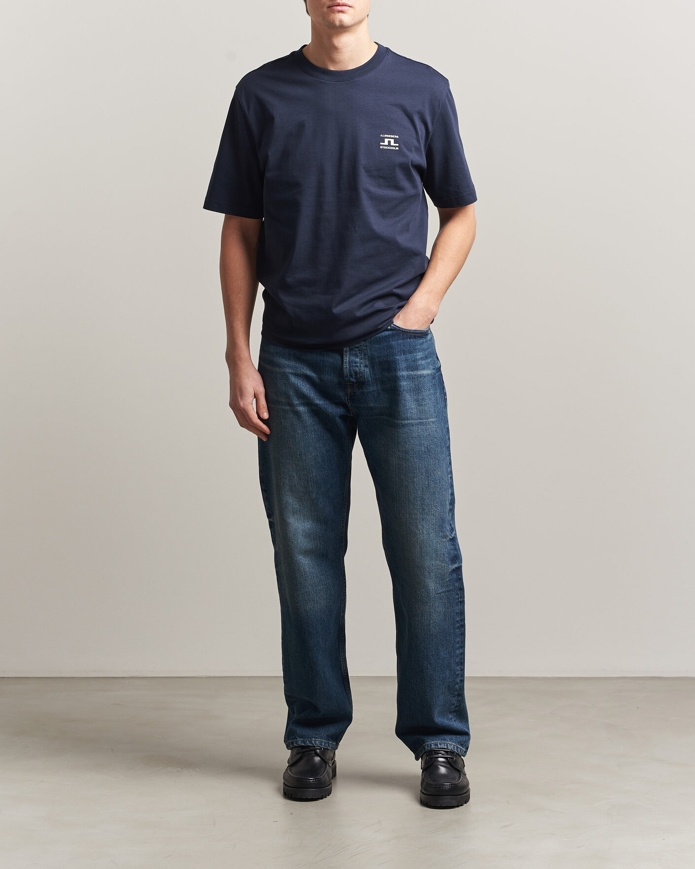 Herr | T-Shirts | J.Lindeberg | Parcie T-Shirt JL Navy