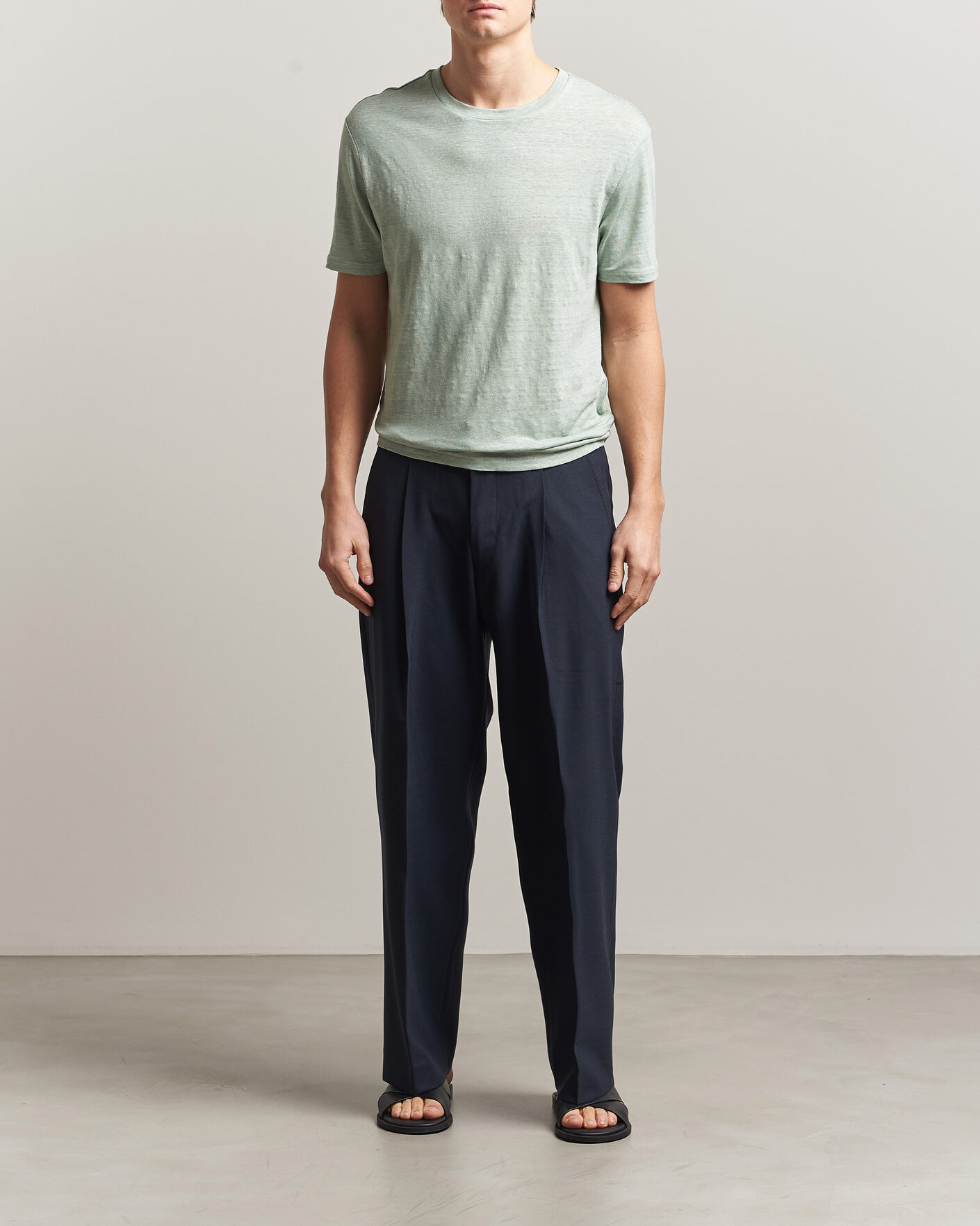 Herr | T-Shirts | J.Lindeberg | Coma Linen T-Shirt Jadeite