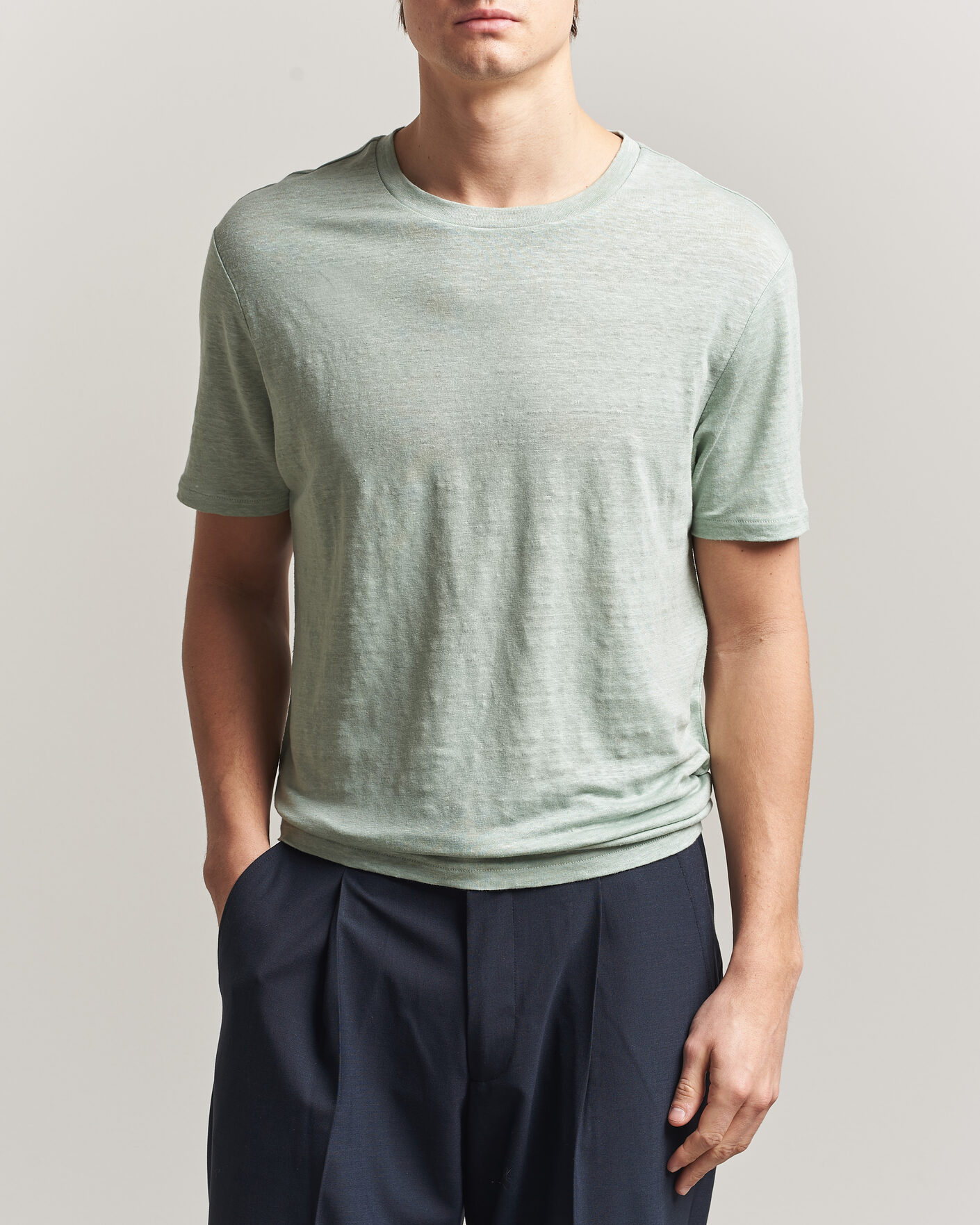 Herr | T-Shirts | J.Lindeberg | Coma Linen T-Shirt Jadeite