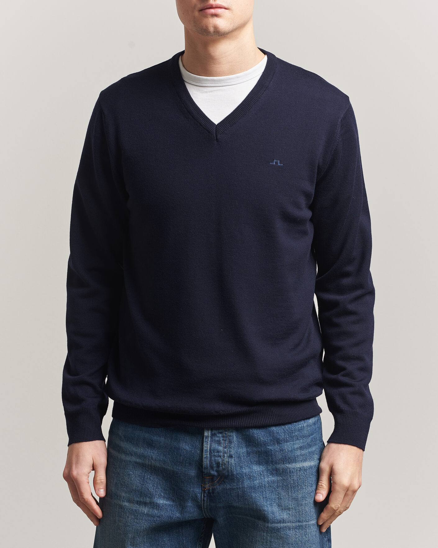 Herr | Tröjor | J.Lindeberg | Lymann Merino V-Neck Pullover JL Navy