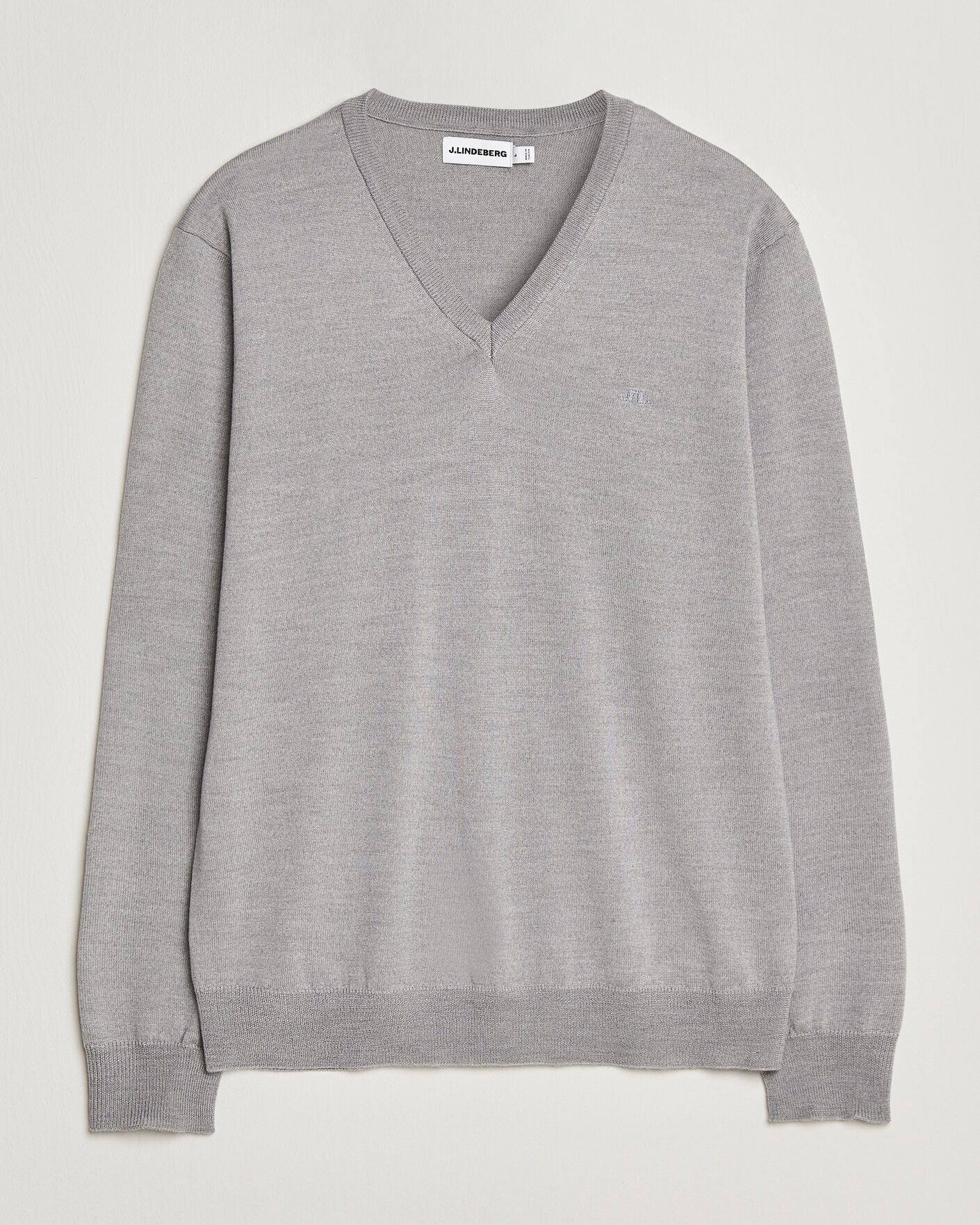 Herr | Tröjor | J.Lindeberg | Lymann Merino V-Neck Pullover Light Grey Melange