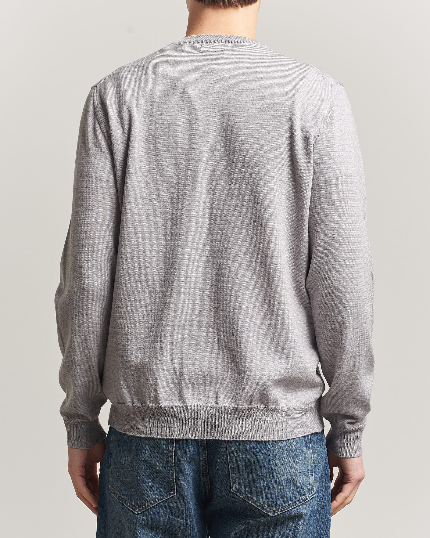 Herr | Tröjor | J.Lindeberg | Lymann Merino V-Neck Pullover Light Grey Melange