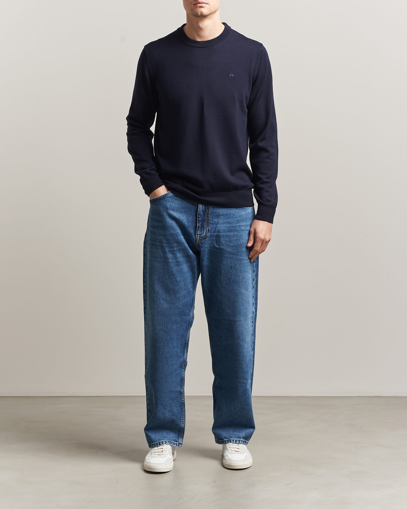 Herr | Tröjor | J.Lindeberg | Keane Merino Crew Neck Pullover JL Navy