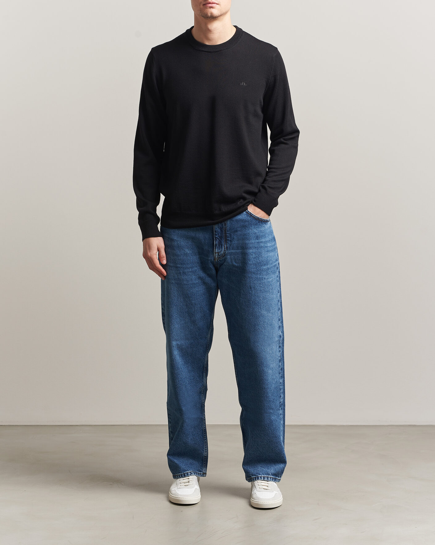 Herr | Tröjor | J.Lindeberg | Keane Merino Crew Neck Pullover Black