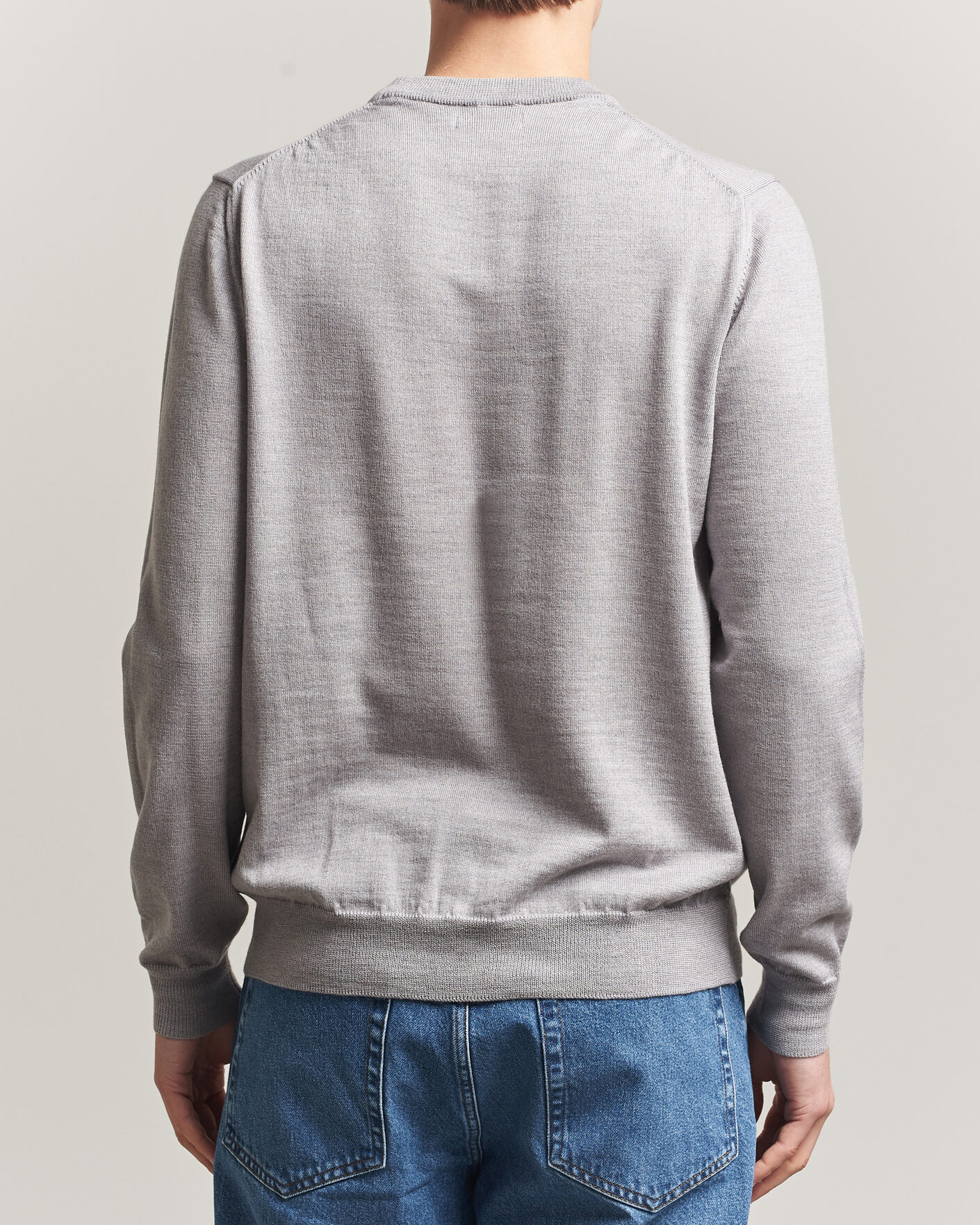 Herr | Tröjor | J.Lindeberg | Keane Merino Crew Neck Pullover Light Grey Melange