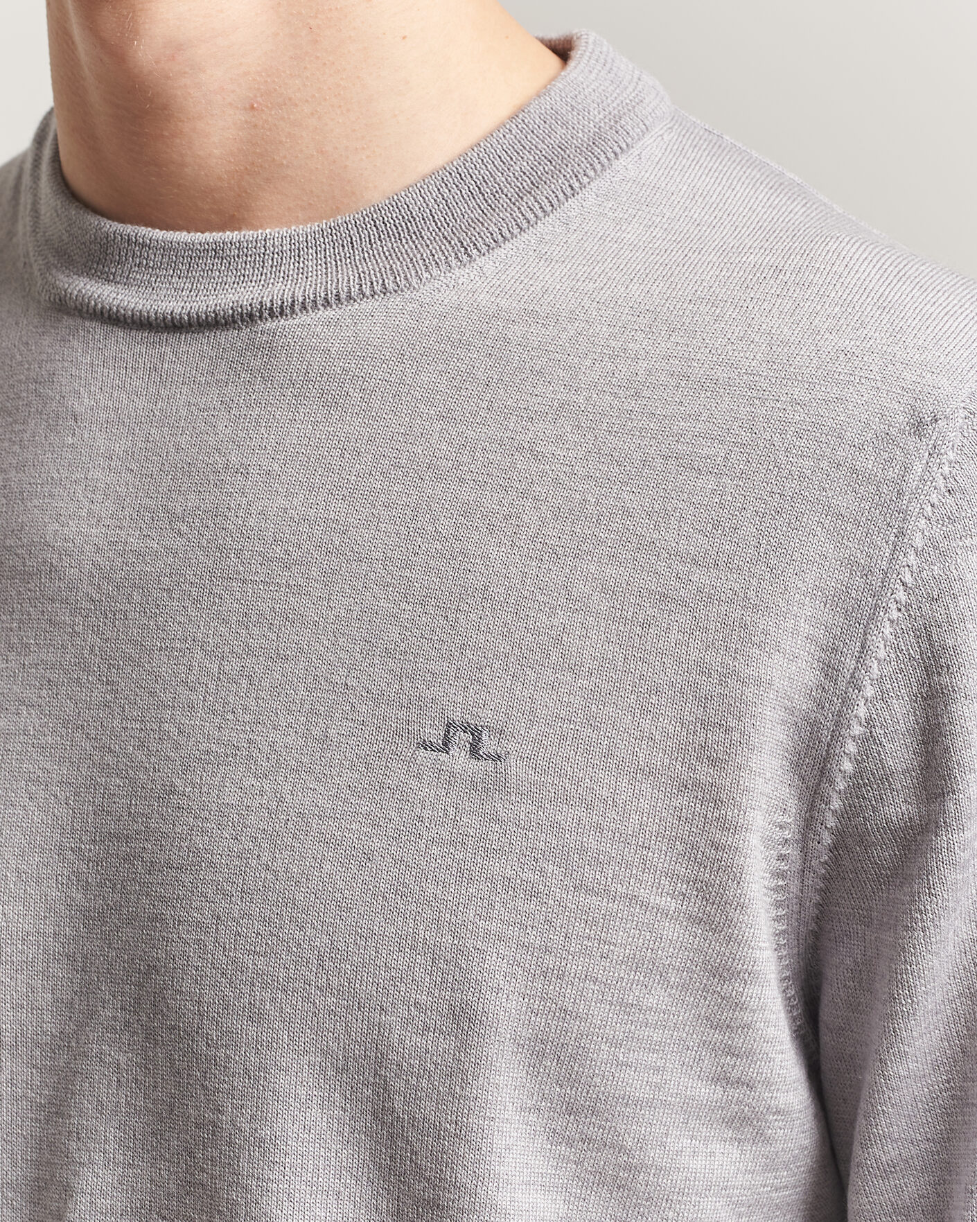 Herr | Tröjor | J.Lindeberg | Keane Merino Crew Neck Pullover Light Grey Melange