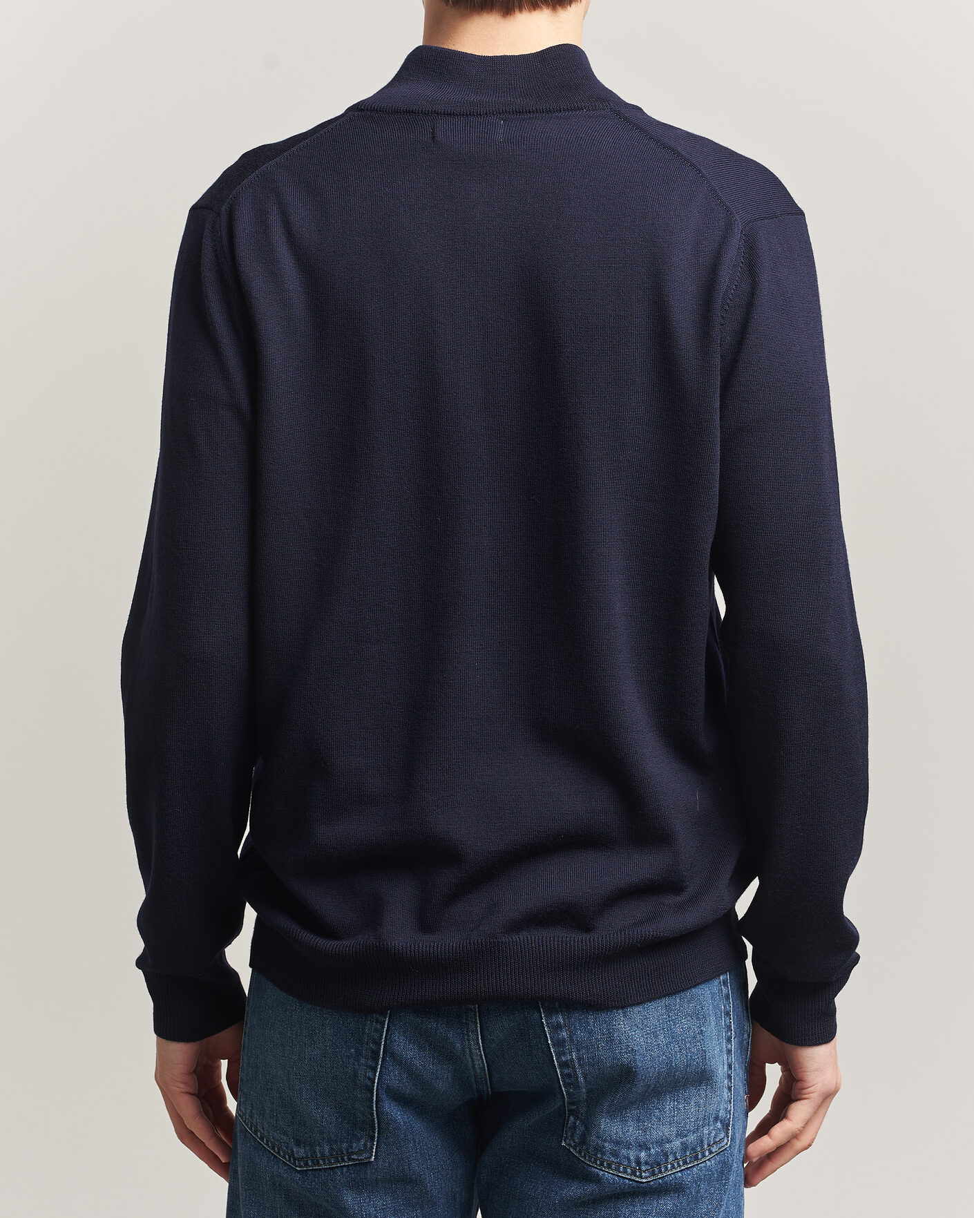 Herr | Tröjor | J.Lindeberg | Kiyan Merino Half Zip JL Navy