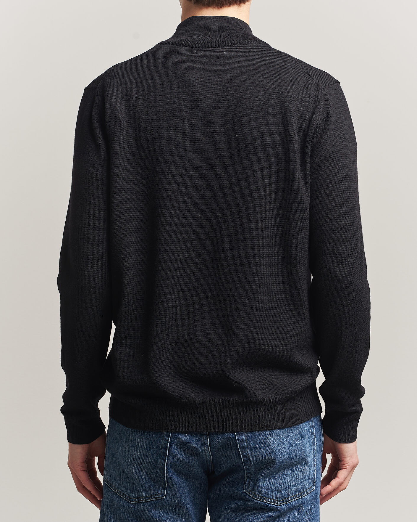 Herr | Tröjor | J.Lindeberg | Kiyan Merino Half Zip Black