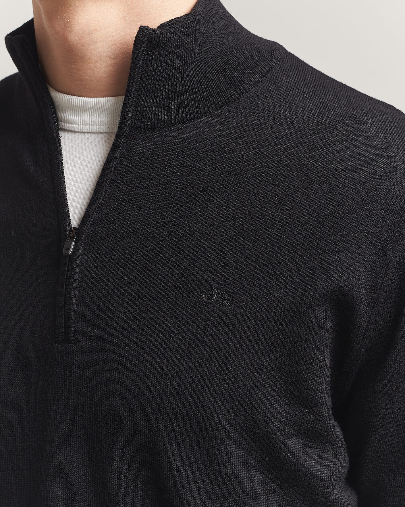 Herr | Tröjor | J.Lindeberg | Kiyan Merino Half Zip Black