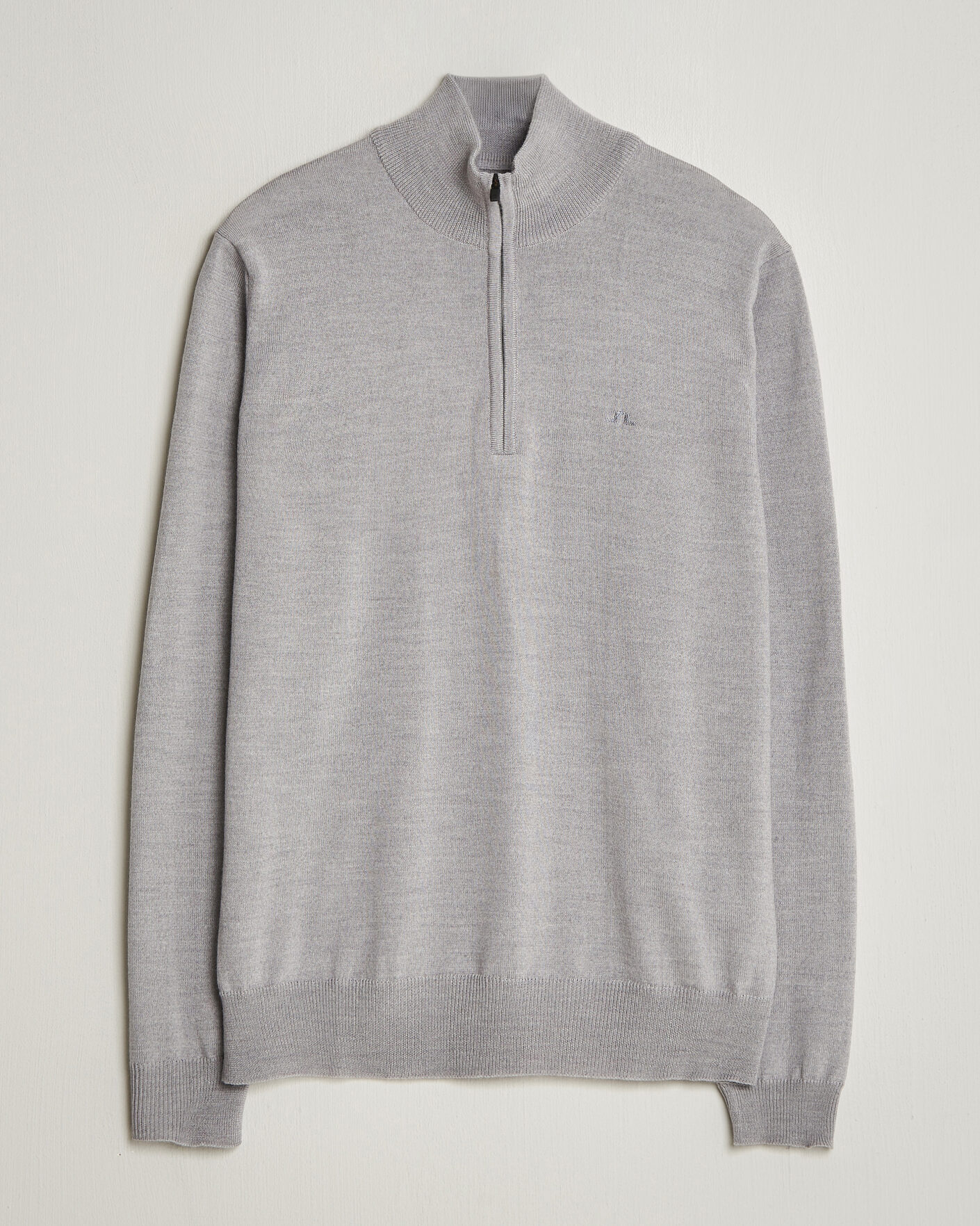 Herr | Tröjor | J.Lindeberg | Kiyan Merino Half Zip Light Grey Melange