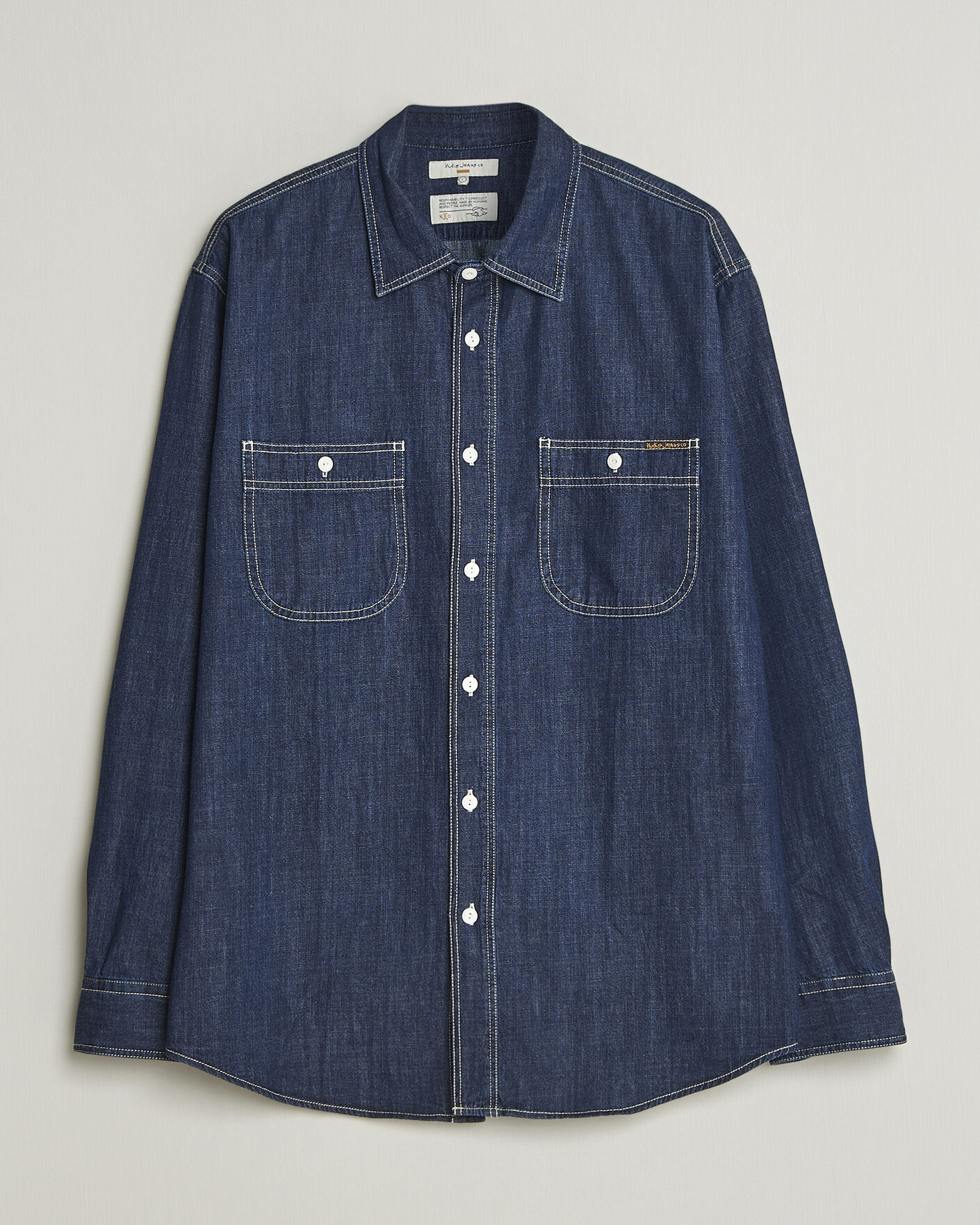 Herr | Skjortor | Nudie Jeans | Julian Denim Shirt Rinsed