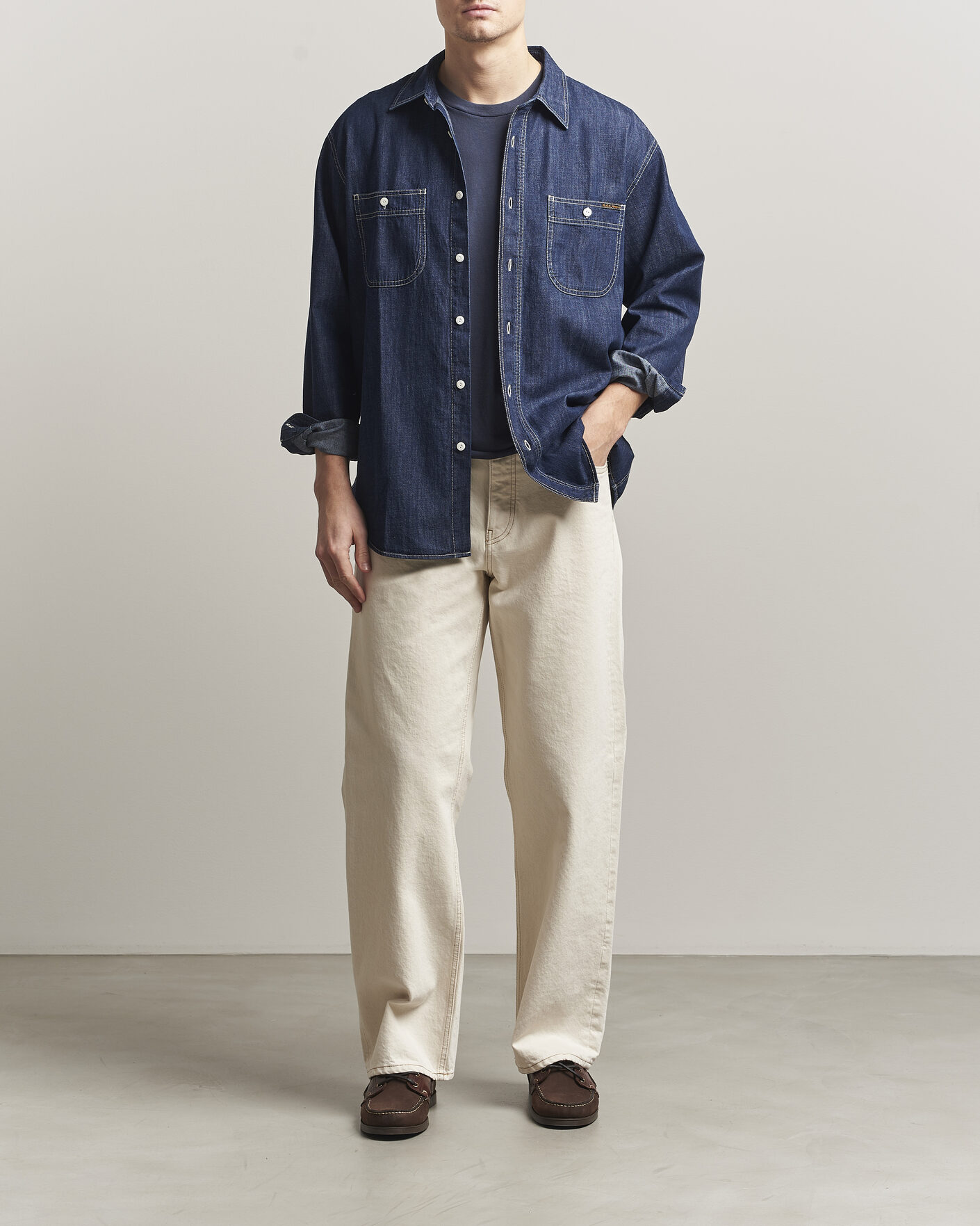 Herr | Skjortor | Nudie Jeans | Julian Denim Shirt Rinsed
