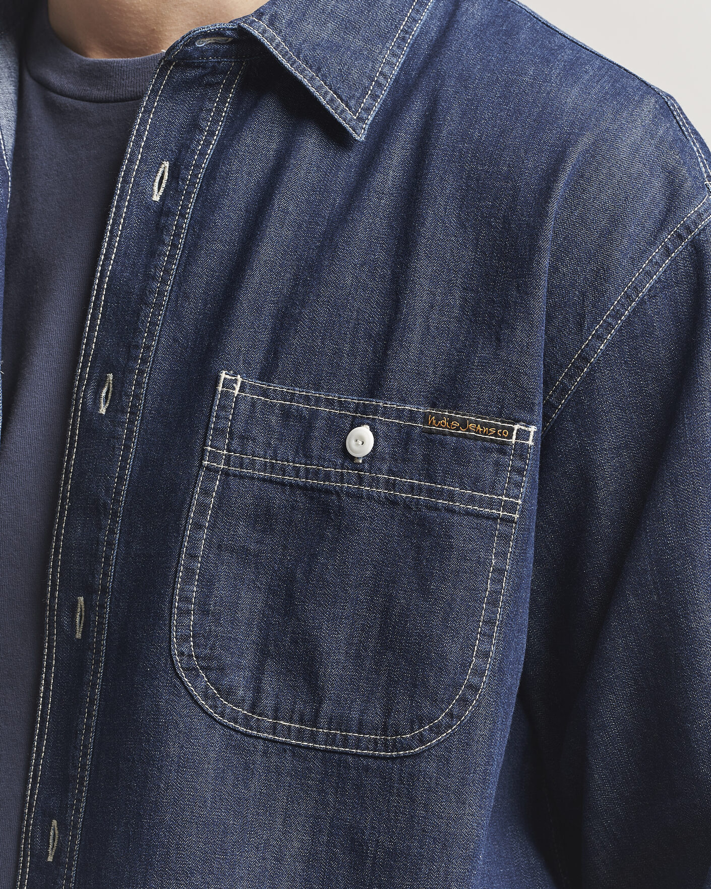 Herr | Skjortor | Nudie Jeans | Julian Denim Shirt Rinsed