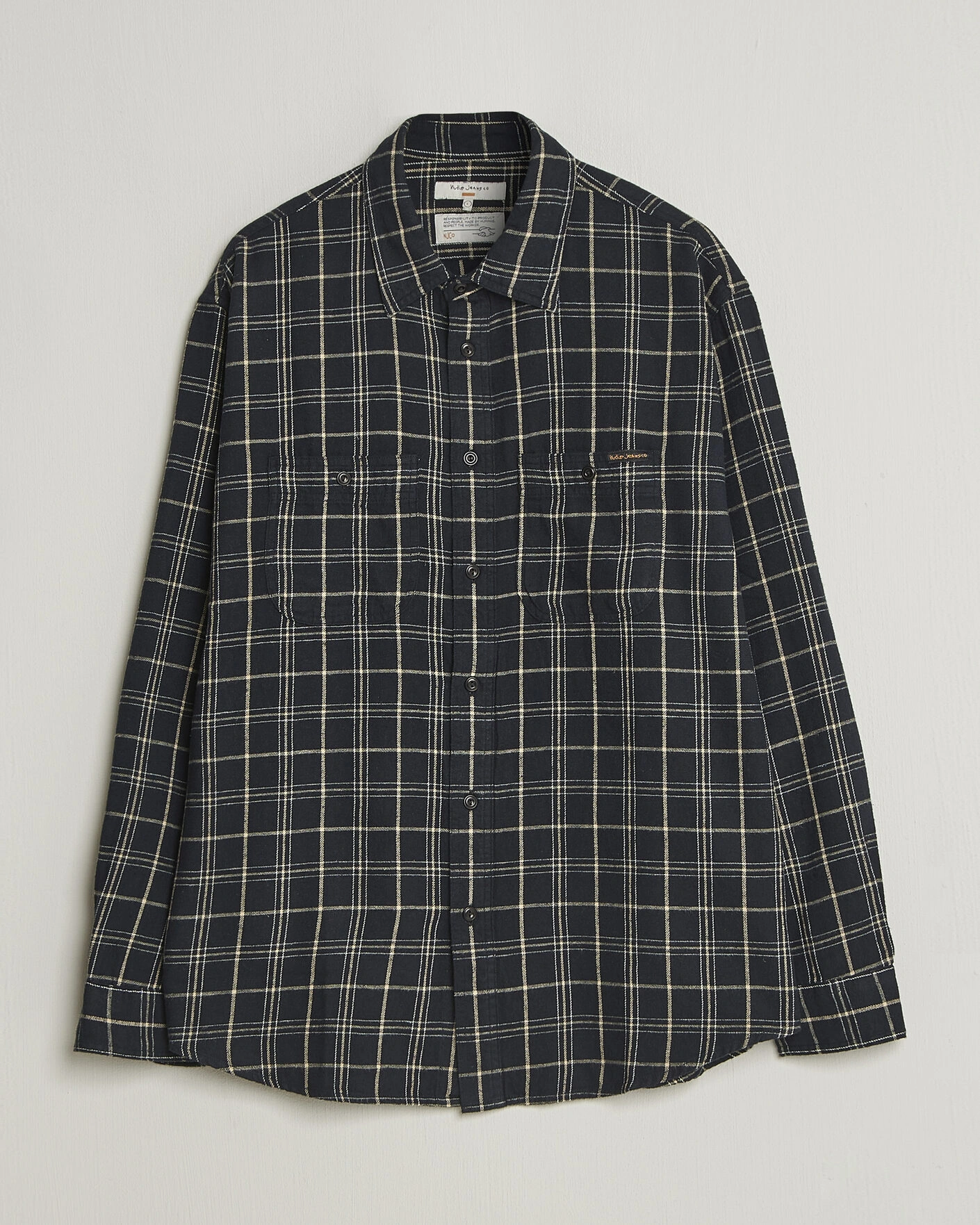 Herr | Skjortor | Nudie Jeans | Julian Checked Worker Shirt Black