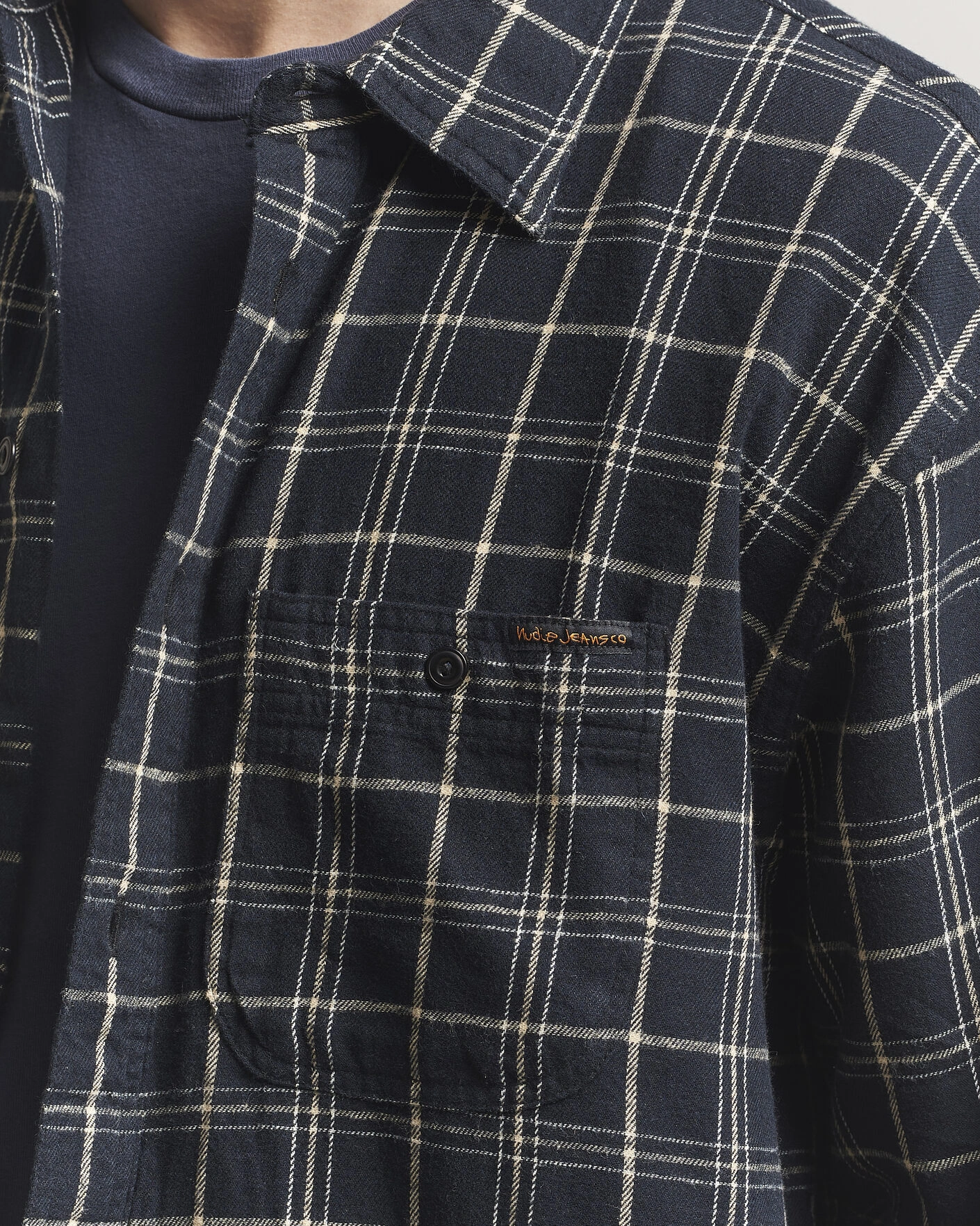 Herr | Skjortor | Nudie Jeans | Julian Checked Worker Shirt Black