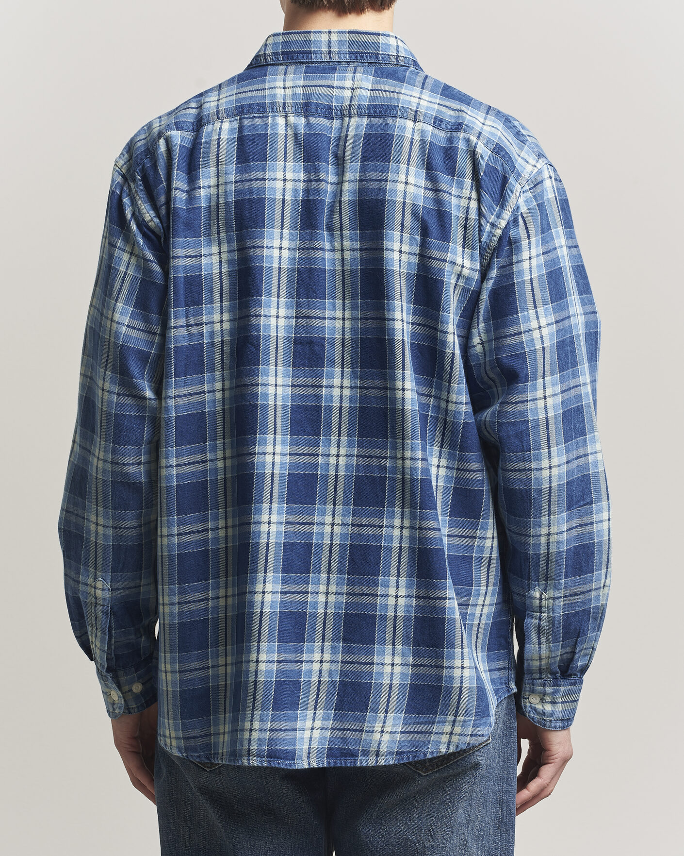 Herr | Skjortor | Nudie Jeans | Julian Checked Worker Shirt Indigo