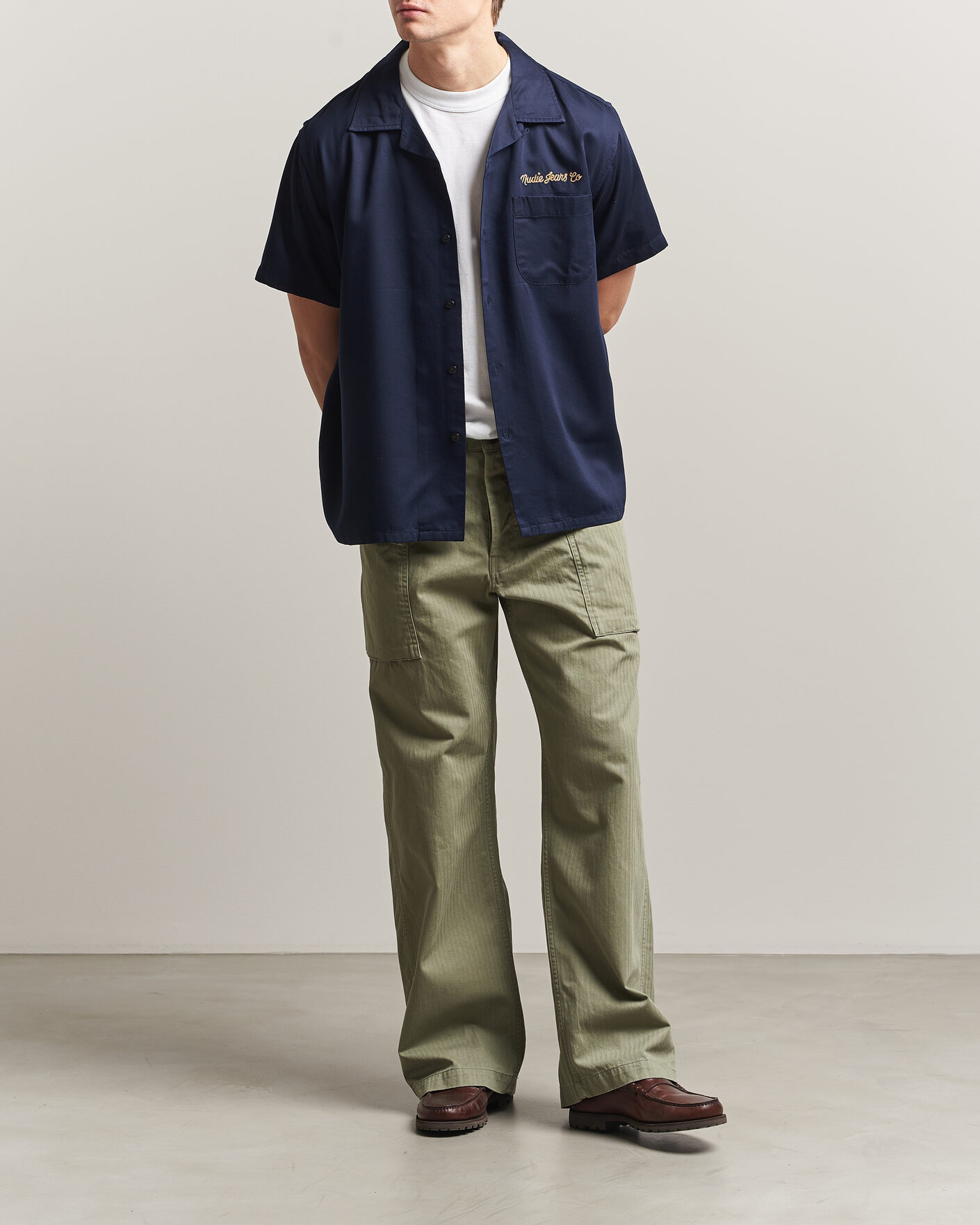 Herr | Skjortor | Nudie Jeans | Arthur Bowling Shirt Navy