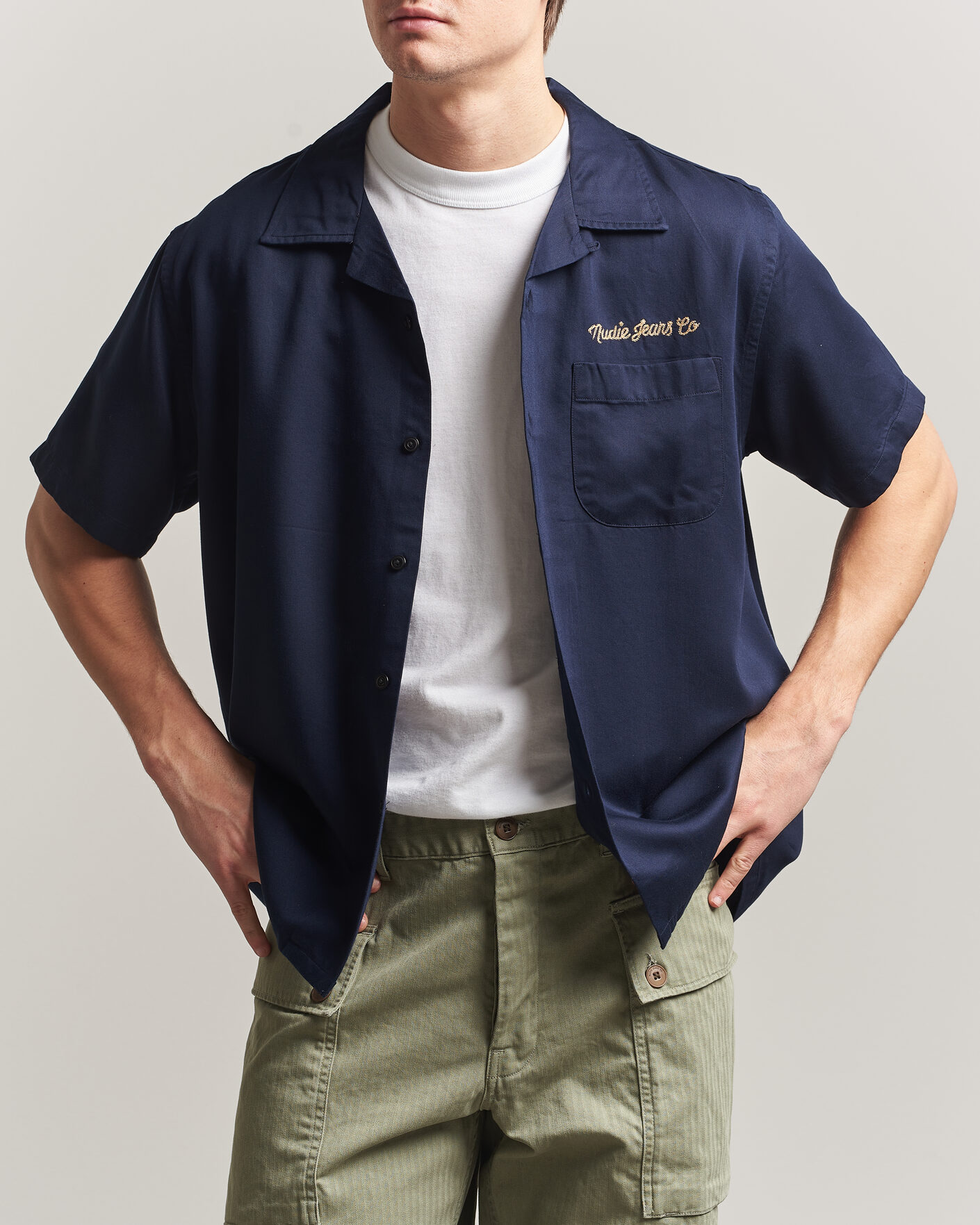 Herr | Skjortor | Nudie Jeans | Arthur Bowling Shirt Navy