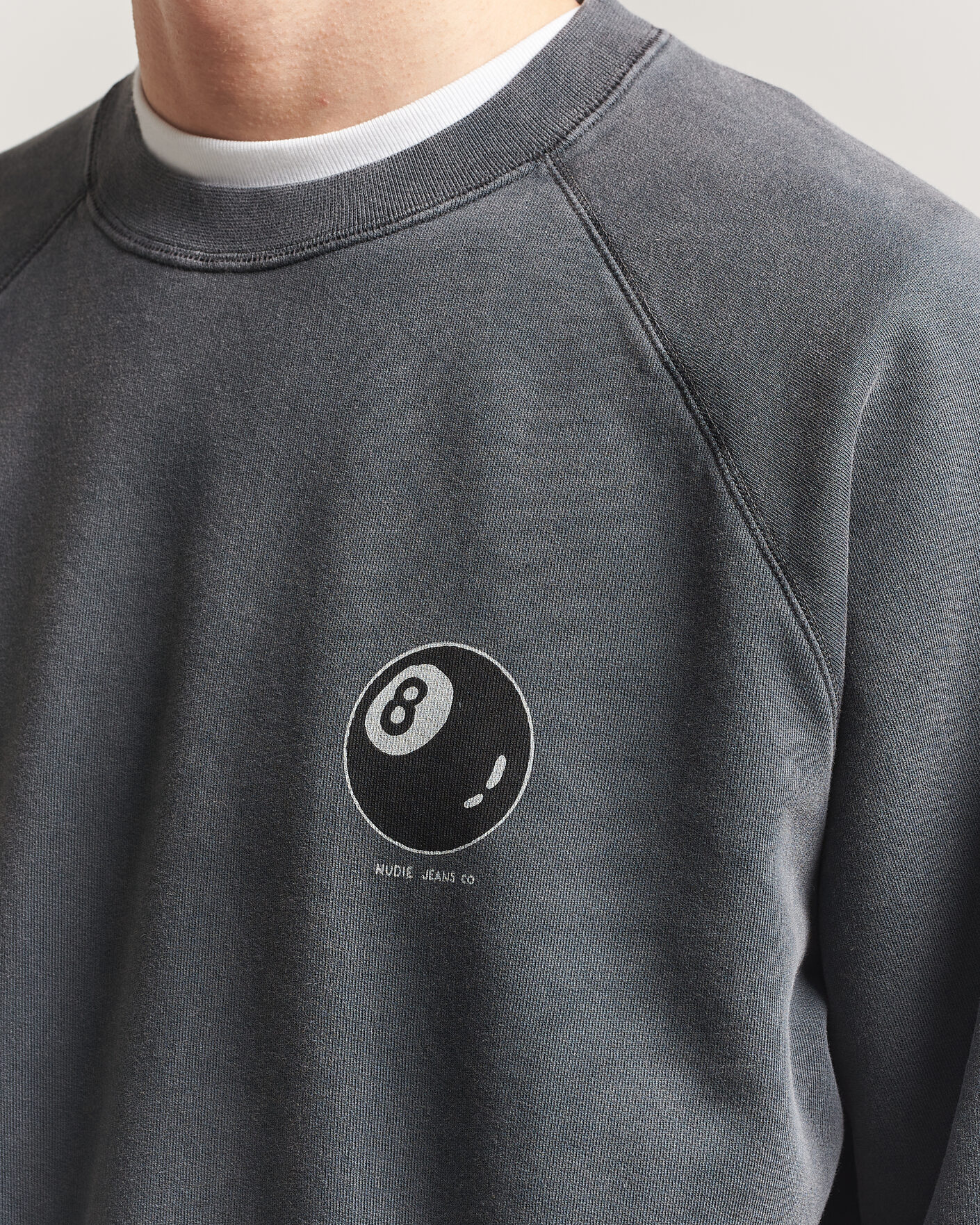 Herr | Tröjor | Nudie Jeans | Palle Printed Crew Neck Sweatshirt Antracite